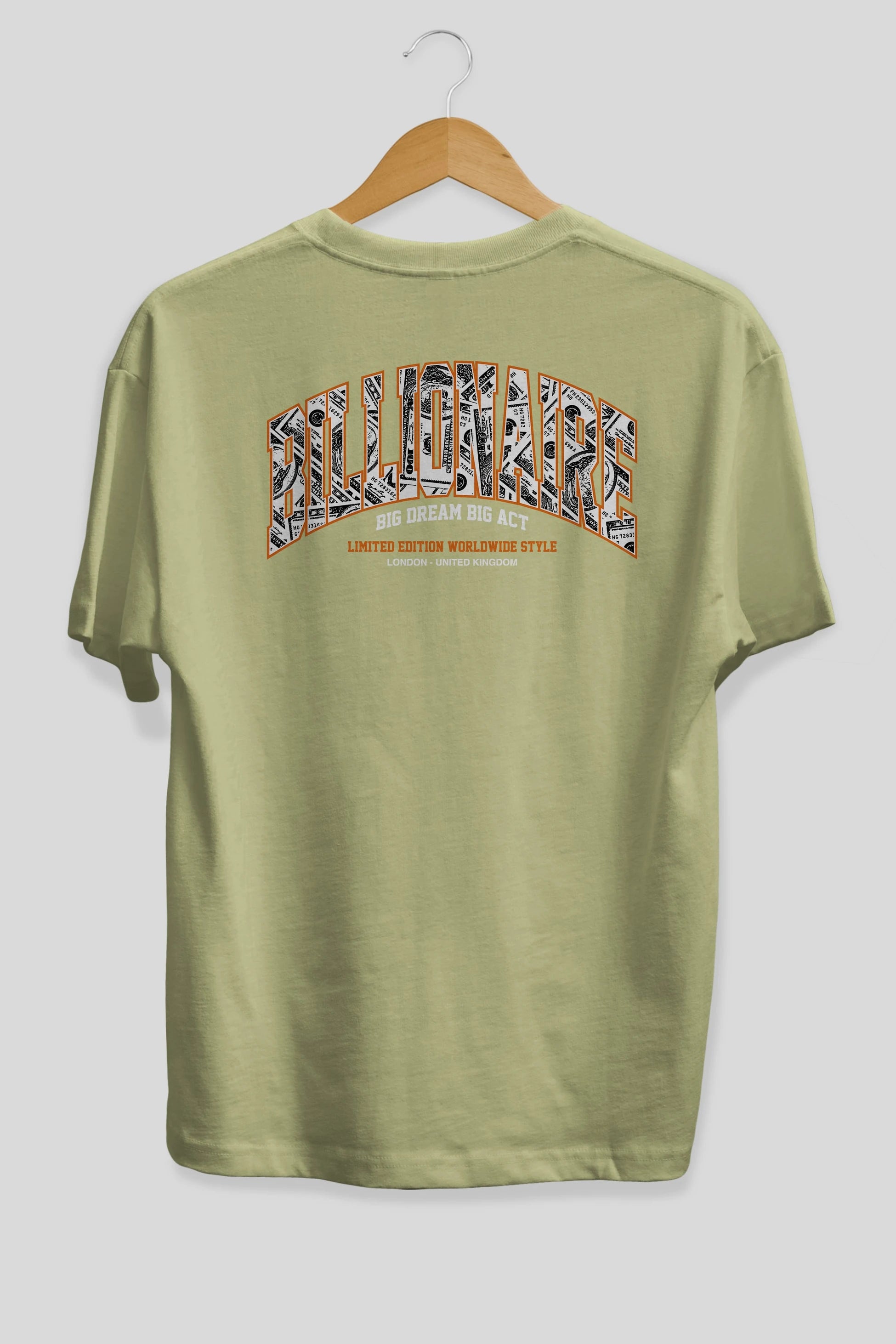 Billionaire Arka Baskılı Oversize t-shirt Erkek Kadın Unisex