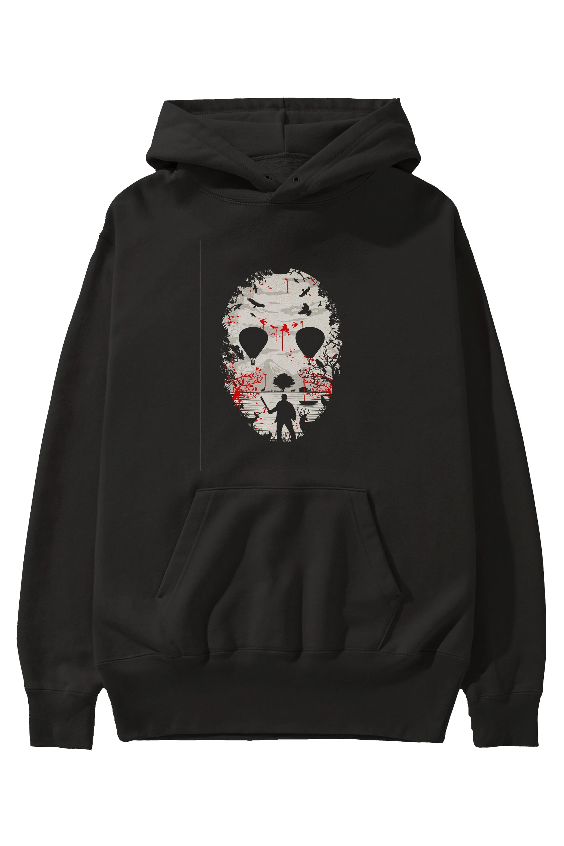 Crystal Lake Ön Baskılı Hoodie Oversize Kapüşonlu Sweatshirt Erkek Kadın Unisex