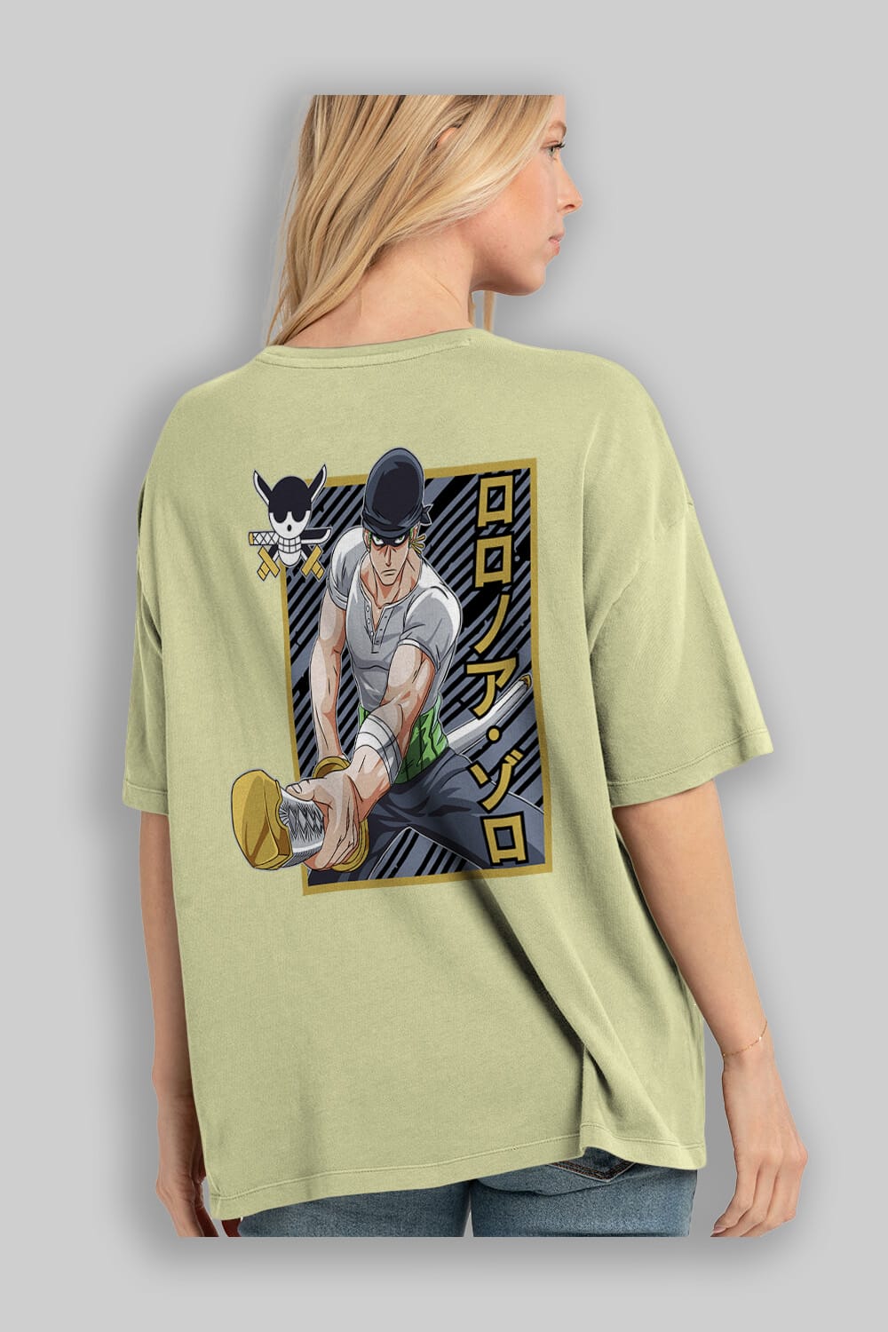 RORONOA ZORO Anime Arka Baskılı Oversize t-shirt Erkek Kadın Unisex