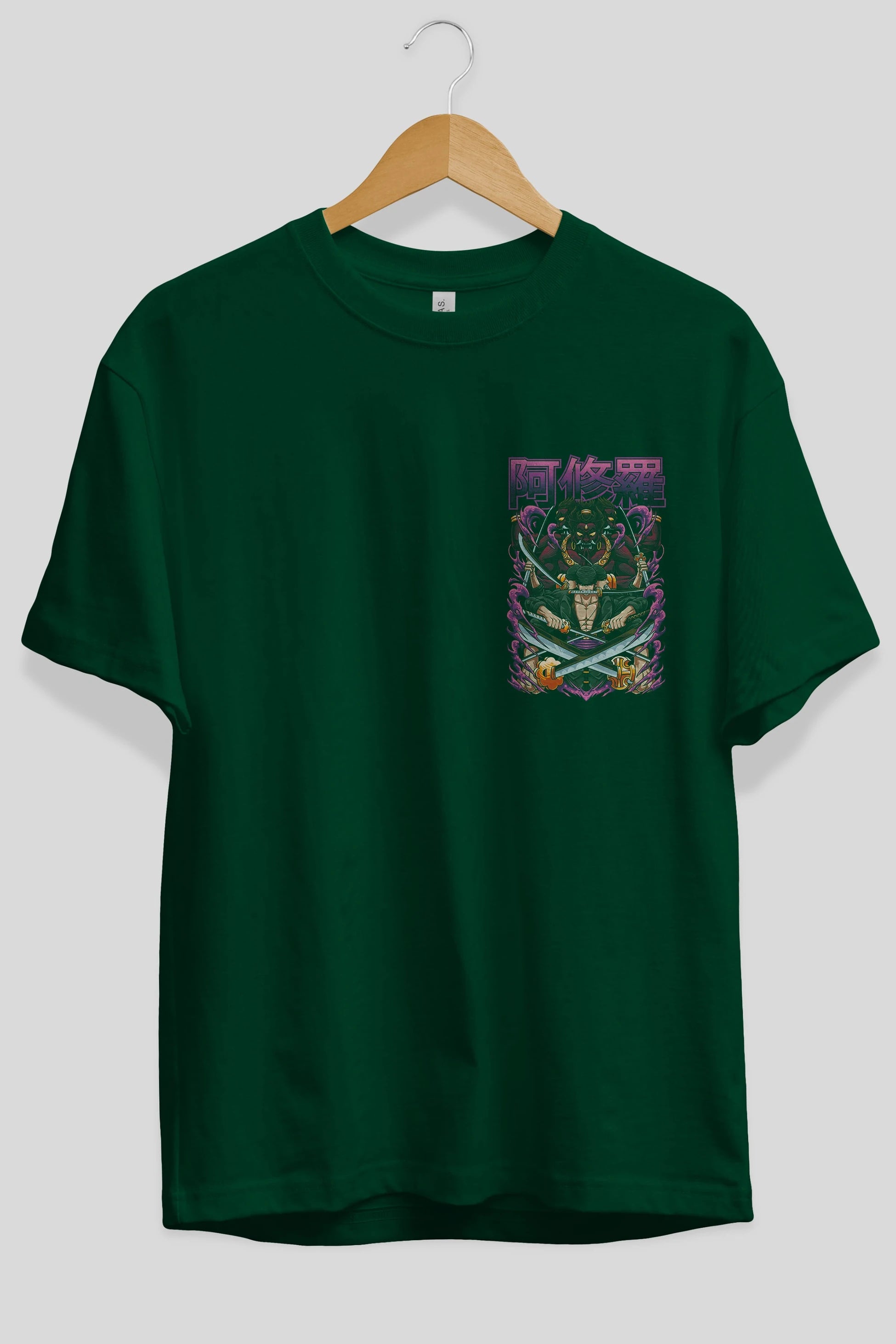 Roronoa Zoro 1 Ön Sol Baskılı Oversize t-shirt Erkek Kadın Unisex %100 Pamuk Bisiklet Yaka tişort