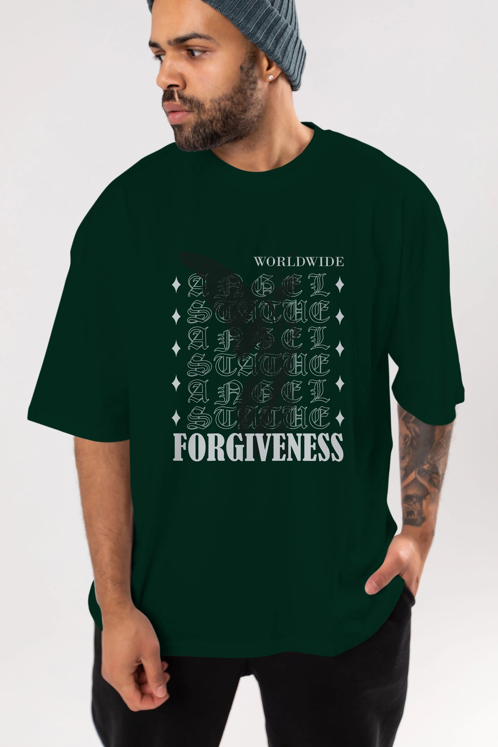 Angel Forgiveness Ön Baskılı Oversize t-shirt Erkek Kadın Unisex