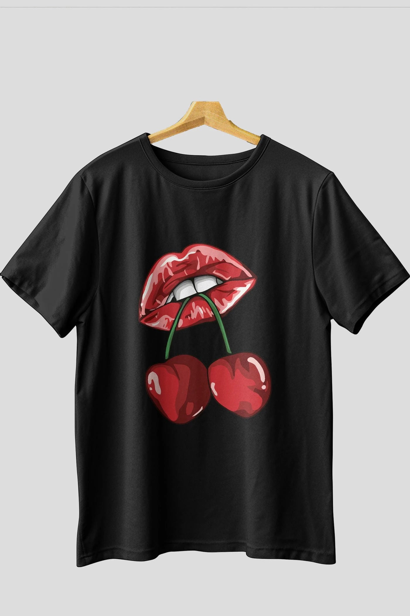 Cherry Cherries 11 Ön Baskılı Oversize t-shirt Erkek Kadın Pamuk Bisiklet Yaka tişort