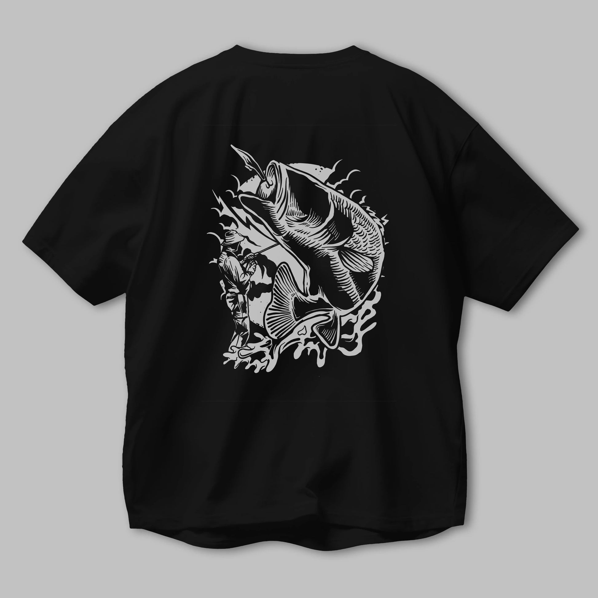 Fisherman Arka Baskılı Oversize t-shirt Erkek Kadın Unisex %100 Pamuk