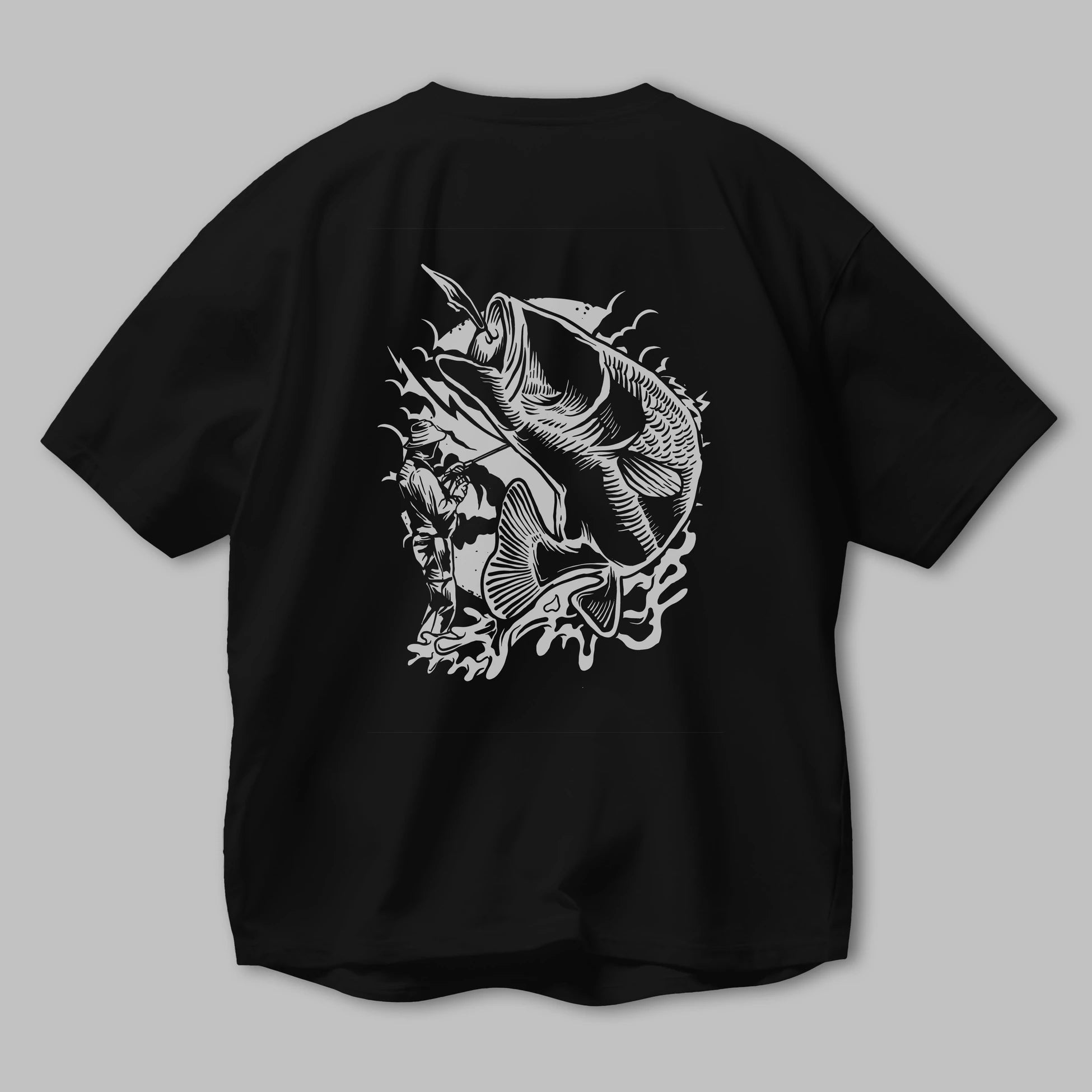 Fisherman Arka Baskılı Oversize t-shirt Erkek Kadın Unisex %100 Pamuk