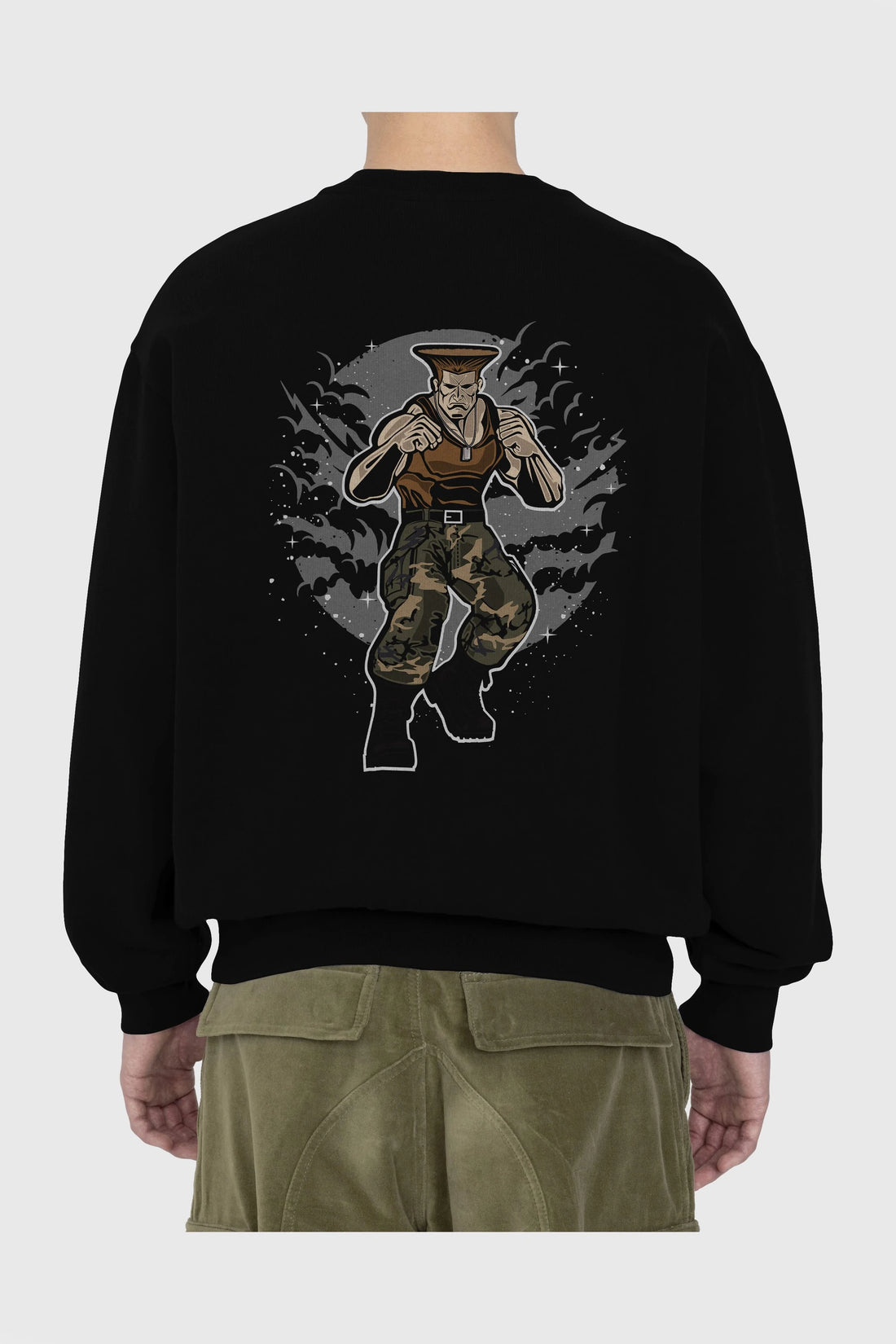 Guile Arka Baskılı Oversize Sweatshirt Erkek Kadın Unisex