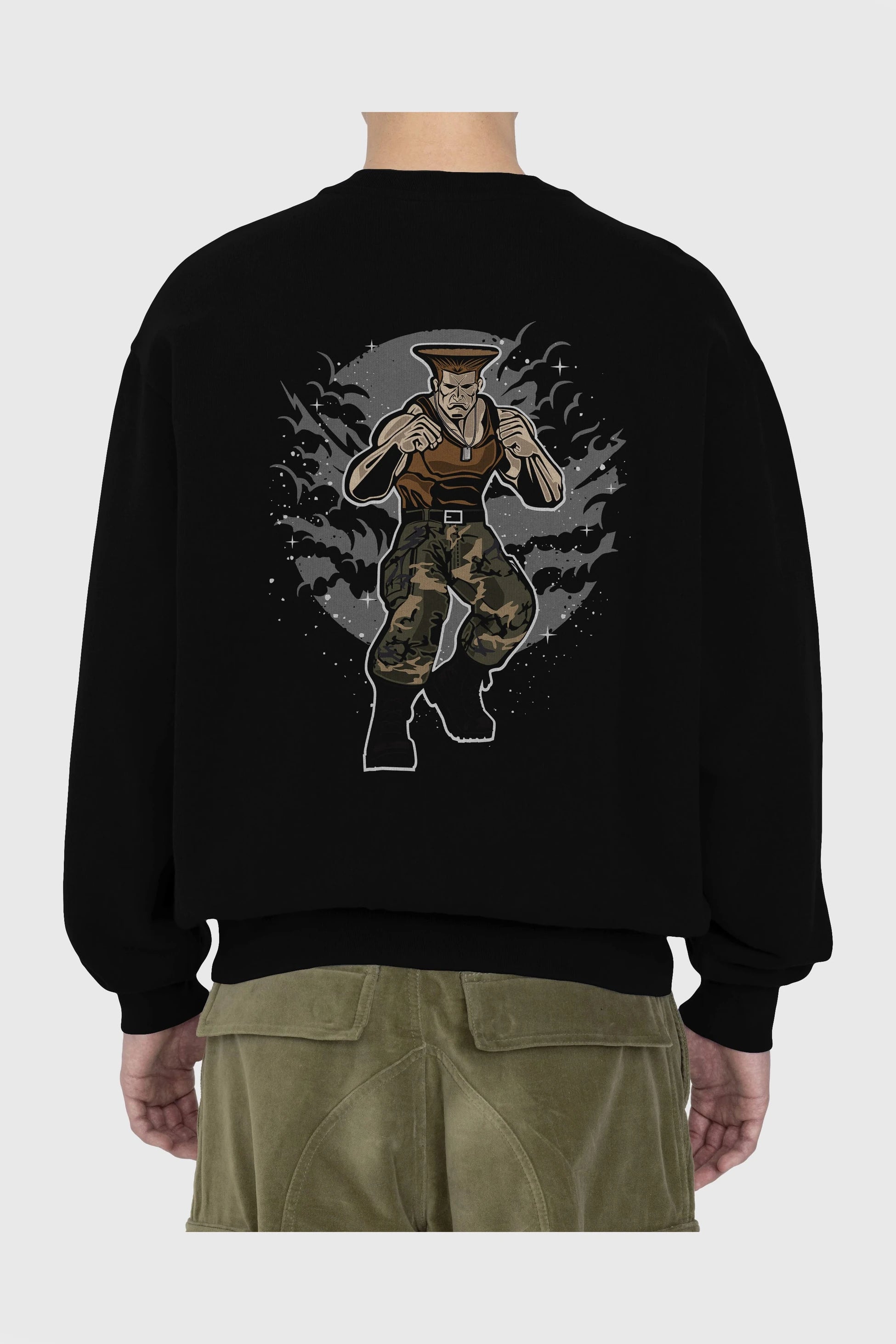 Guile Arka Baskılı Oversize Sweatshirt Erkek Kadın Unisex