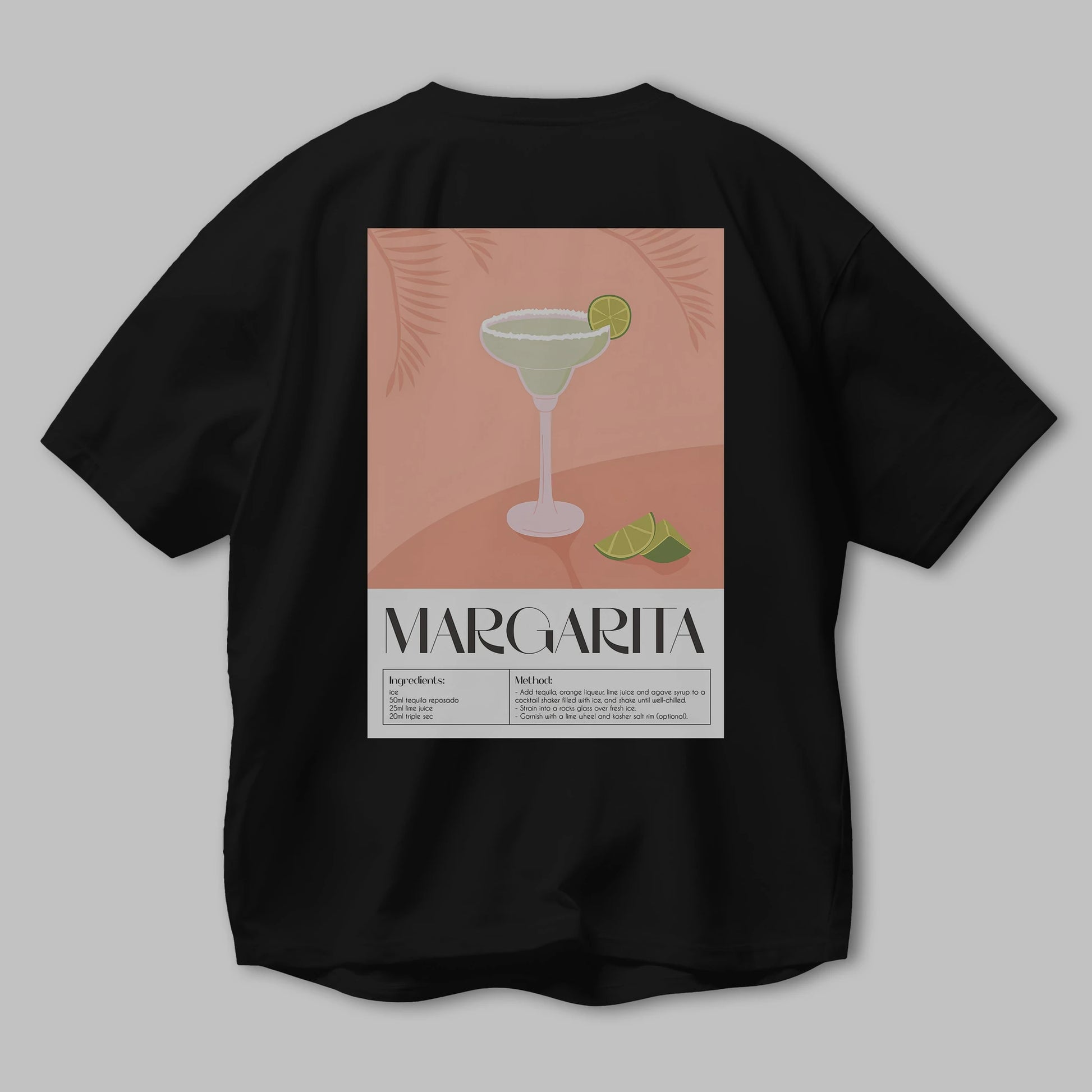 Margarita 5 Arka Baskılı Oversize t-shirt Erkek Kadın Unisex %100 Pamuk Bisiklet Yaka tişort