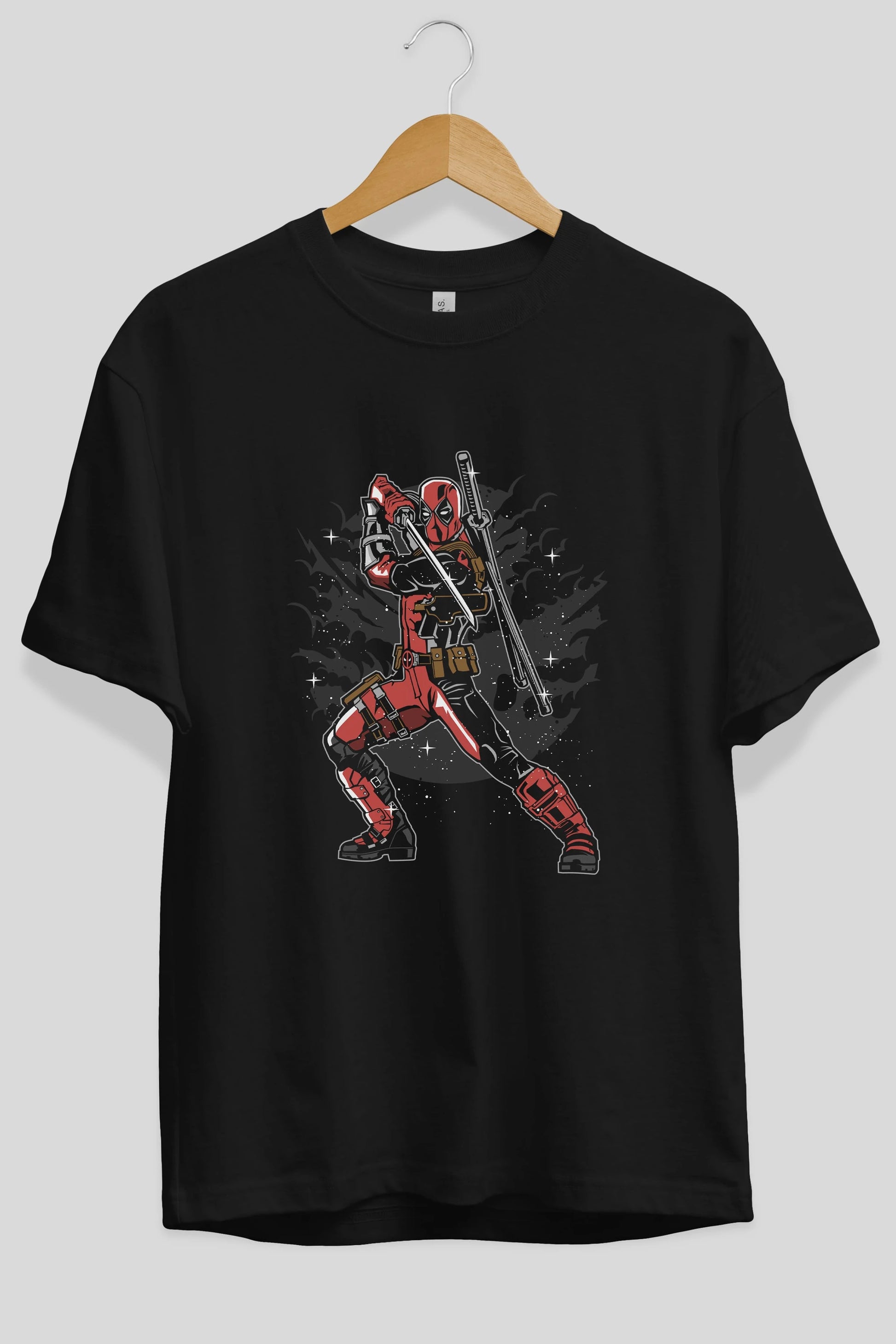 Deadpool Ön Baskılı Oversize t-shirt Erkek Kadın Unisex %100 Pamuk tişort