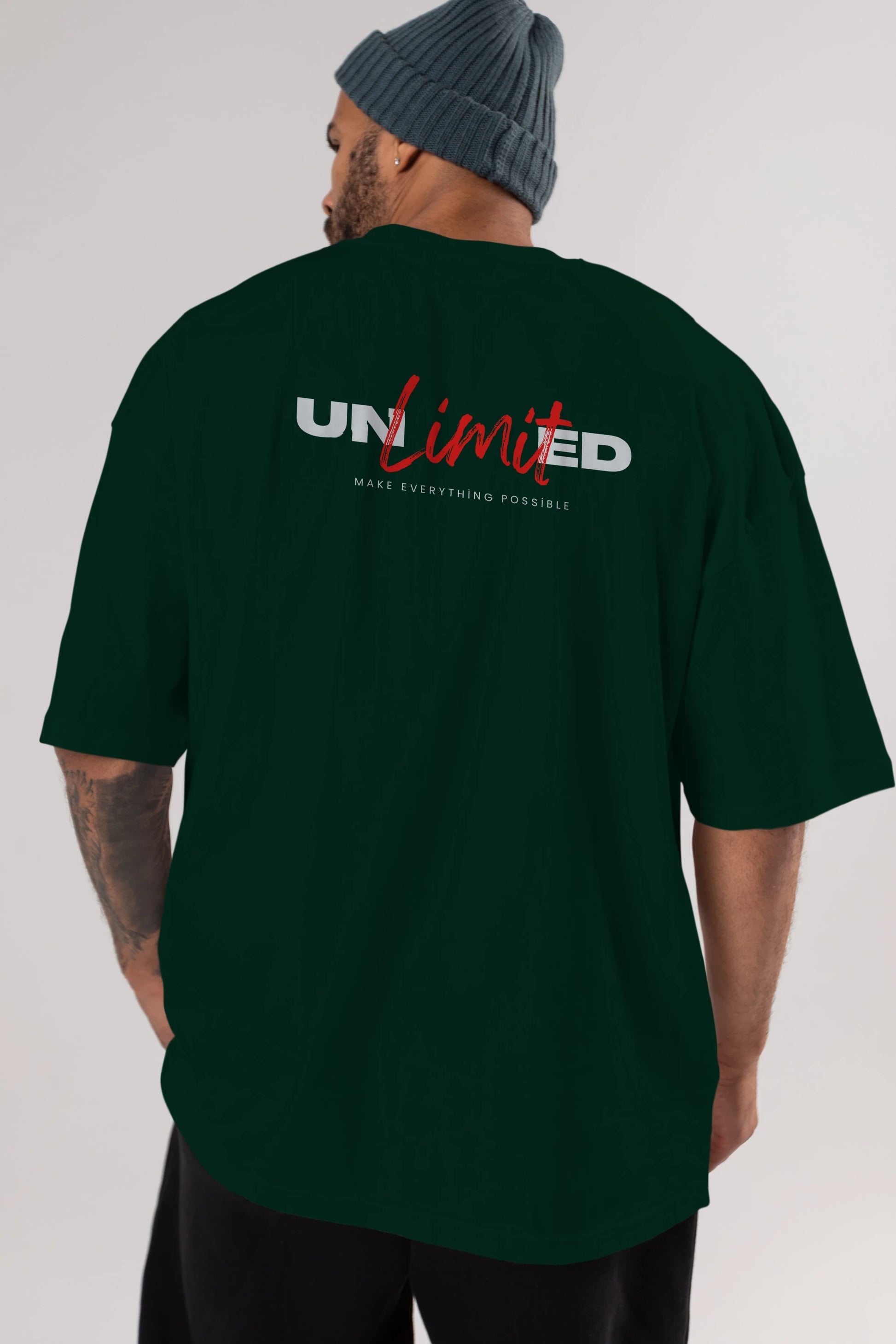 Unlimited Yazılı Arka Baskılı Oversize t-shirt Erkek Kadın Unisex