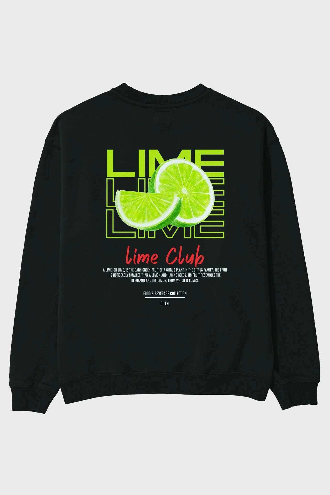 Lime Arka Baskılı Oversize Sweatshirt Erkek Kadın Unisex