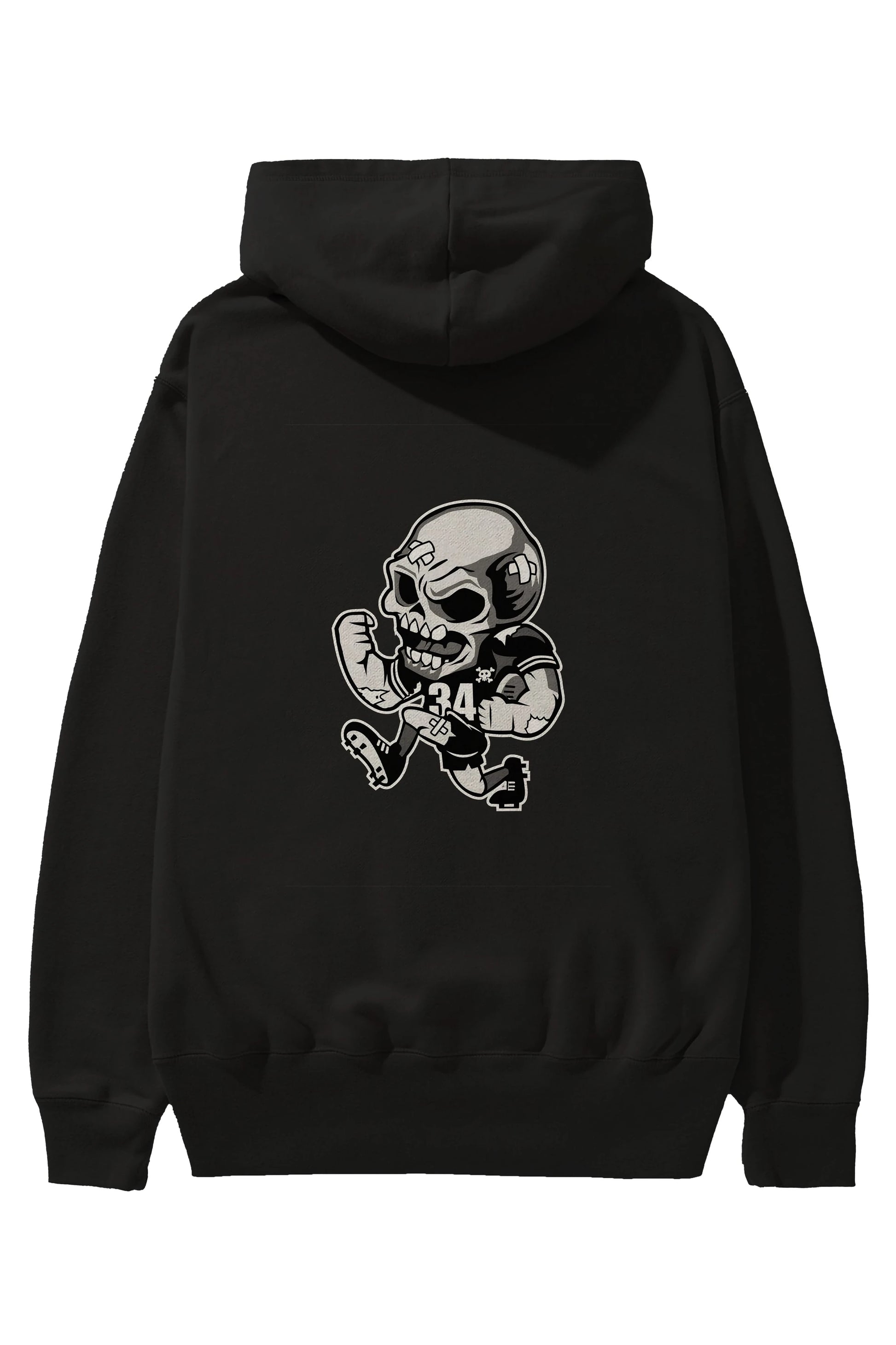 Skull Football Arka Baskılı Hoodie Oversize Kapüşonlu Sweatshirt Erkek Kadın Unisex