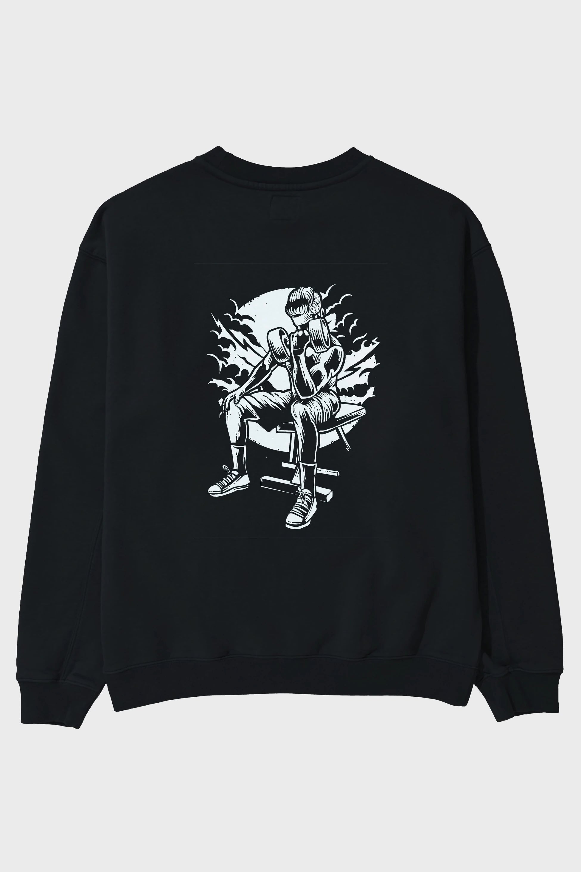 No Pain No Gain Arka Baskılı Oversize Sweatshirt Erkek Kadın Unisex