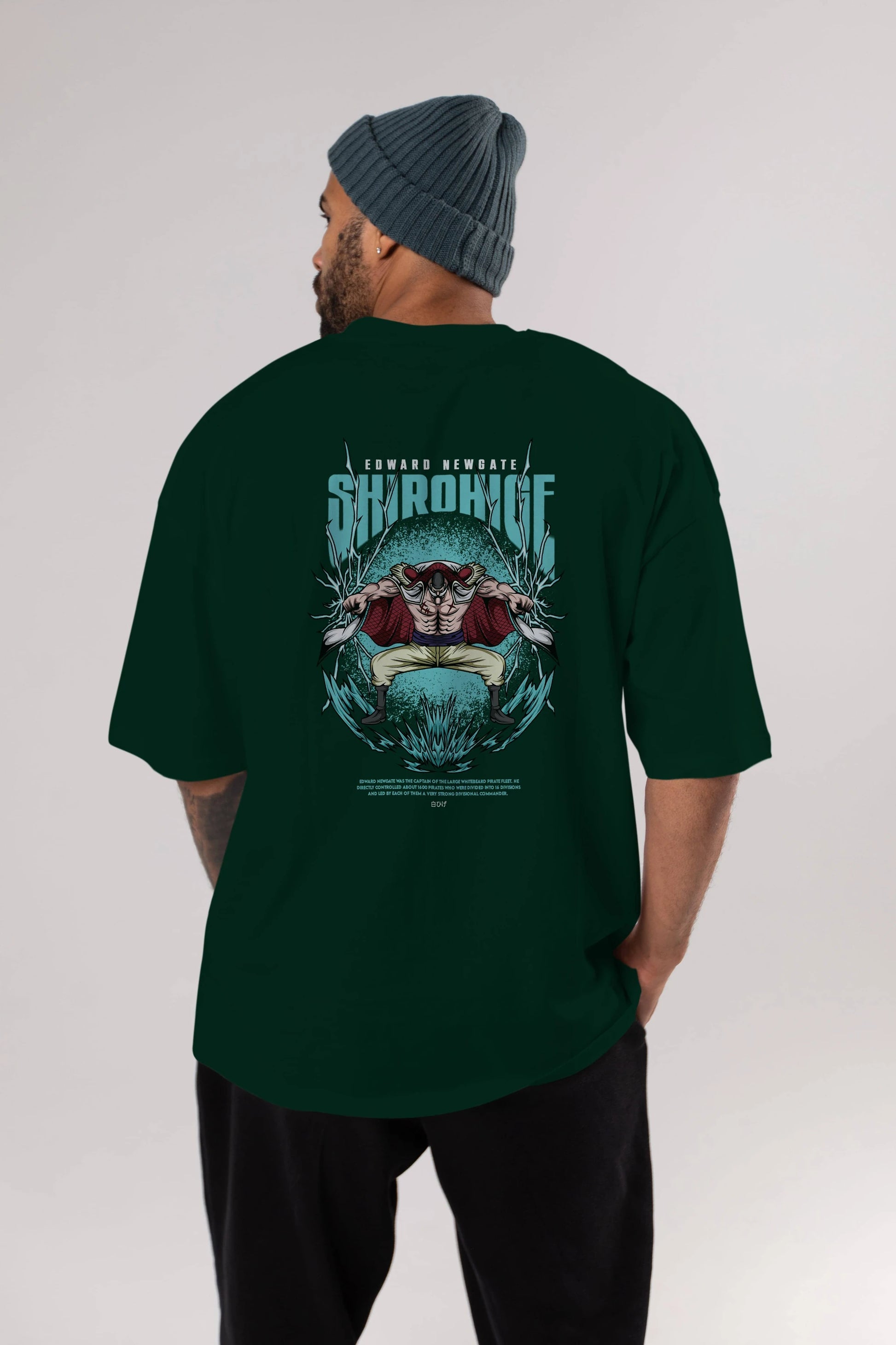 Shirohige Anime Arka Baskılı Oversize t-shirt Erkek Kadın Unisex