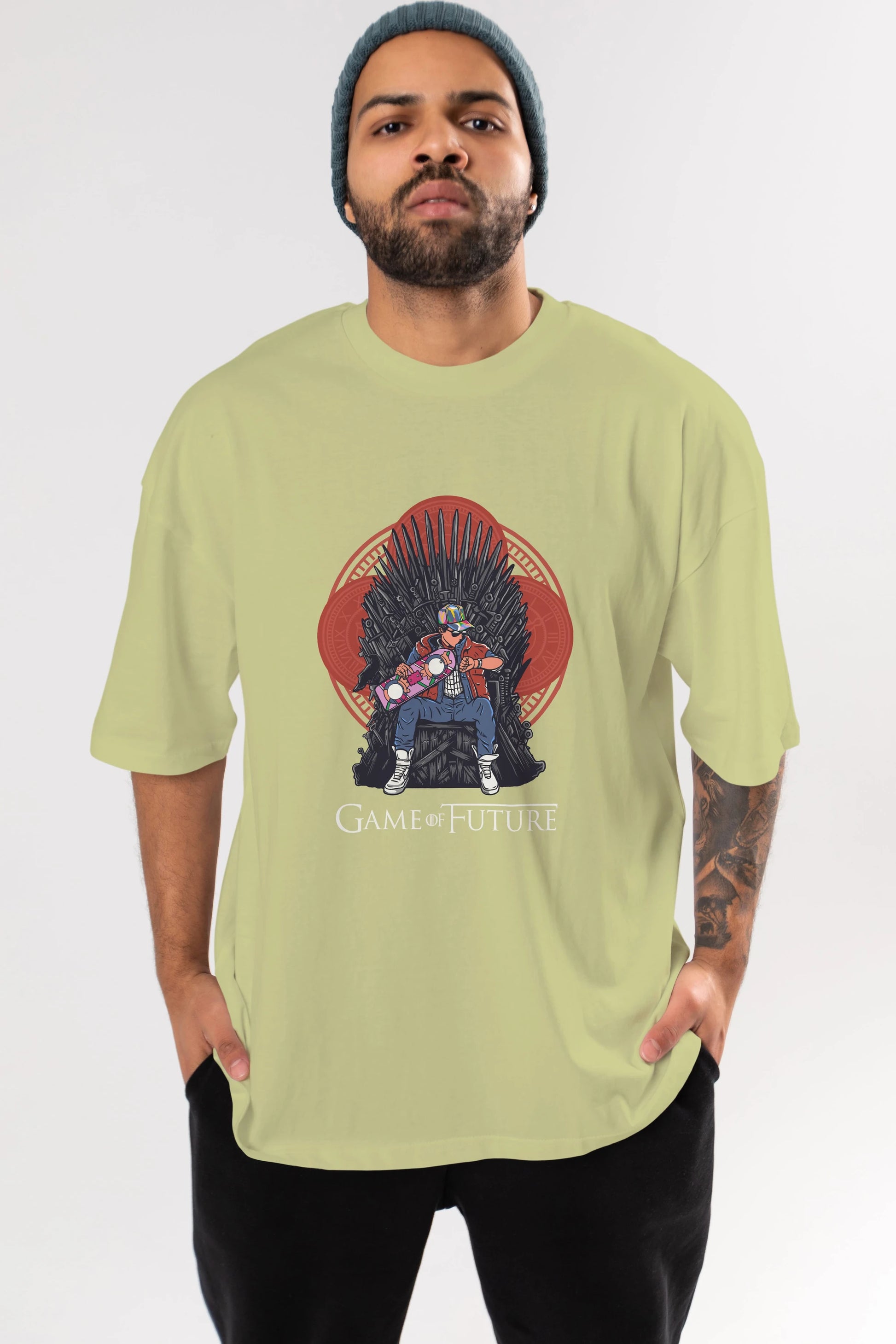 Game Of Future Ön Baskılı Oversize t-shirt Erkek Kadın Unisex %100 Pamuk tişort