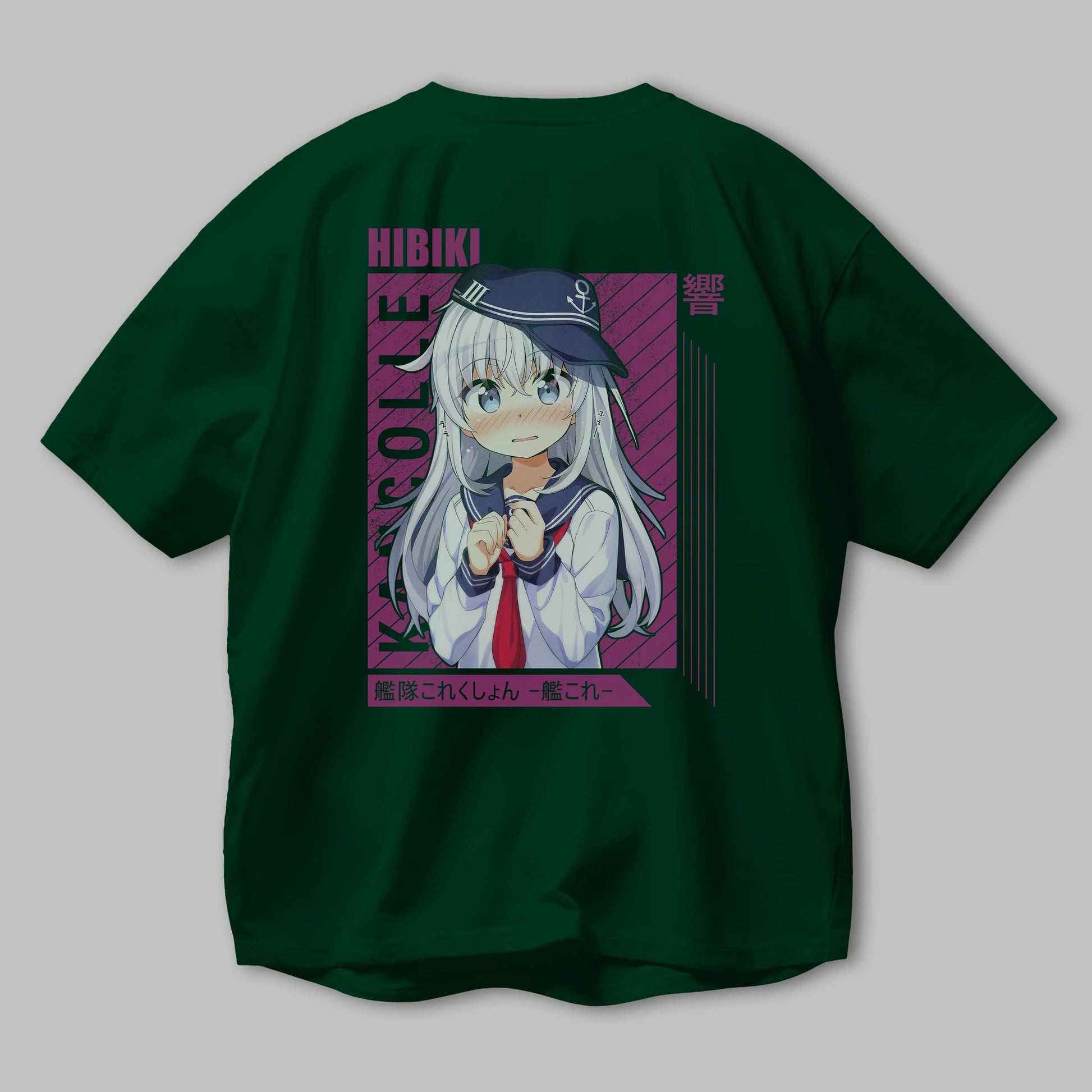 Hibiki 4 Anime Arka Baskılı Oversize t-shirt Erkek Kadın Unisex