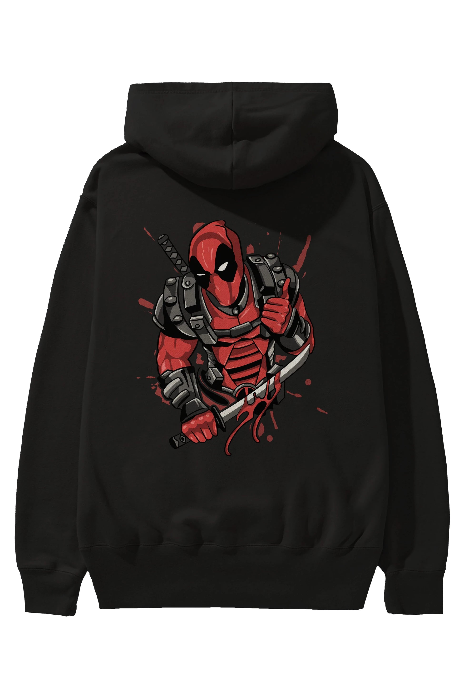 Deadpool (12) Arka Baskılı Hoodie Oversize Kapüşonlu Sweatshirt Erkek Kadın Unisex