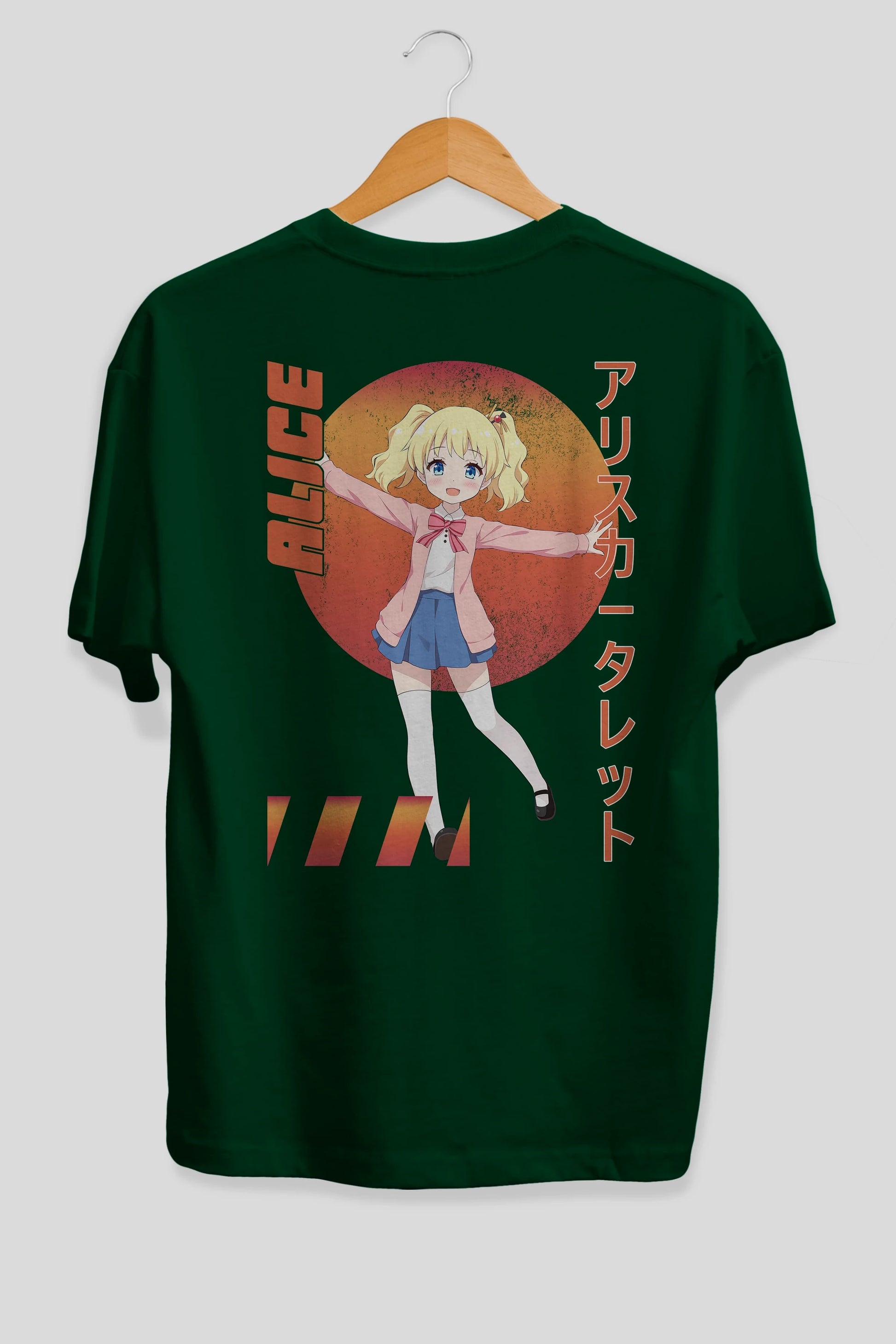 Alice Cartelet 15 Anime Arka Baskılı Oversize t-shirt Erkek Kadın Unisex