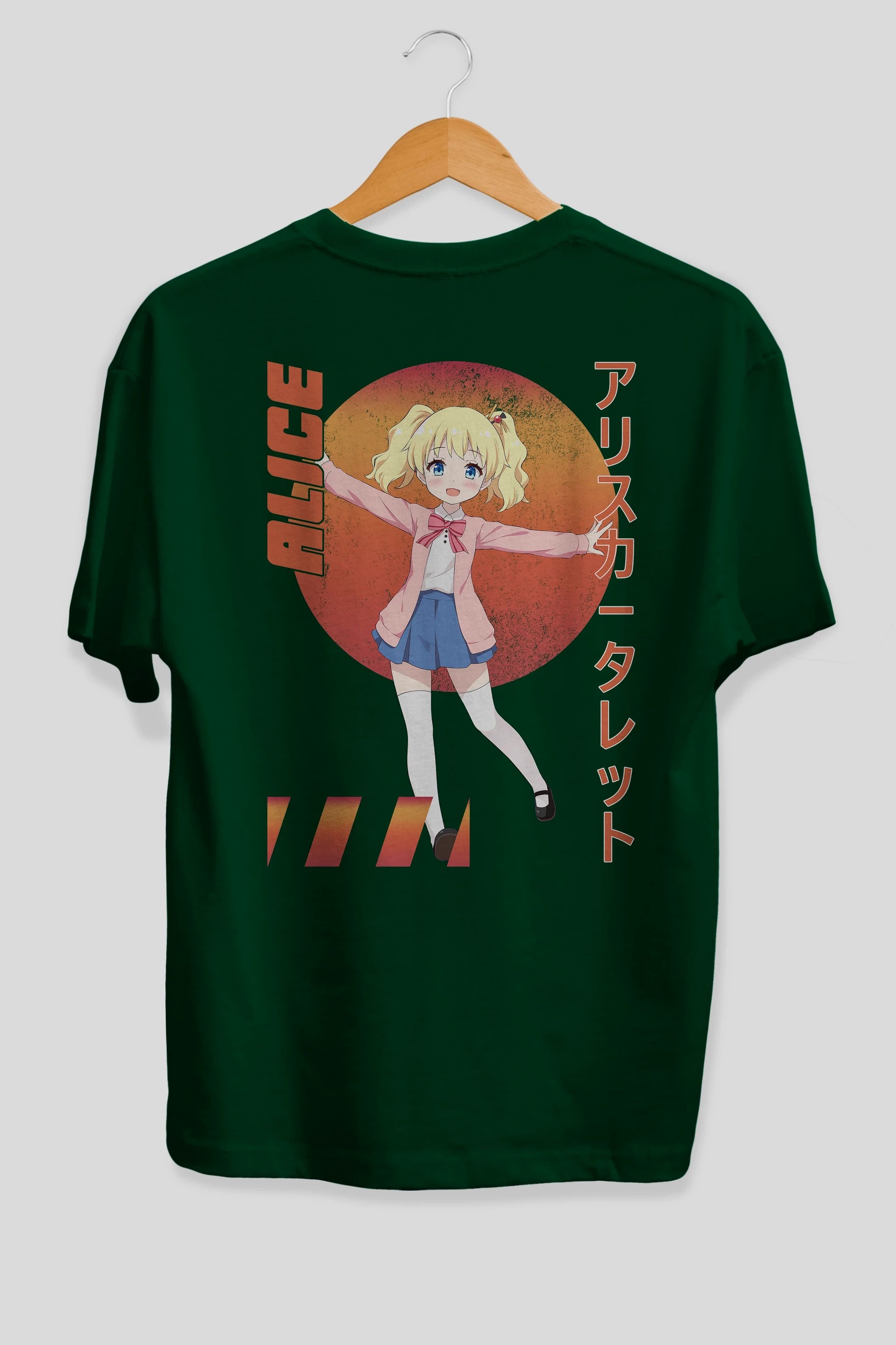 Alice Cartelet 15 Anime Arka Baskılı Oversize t-shirt Erkek Kadın Unisex