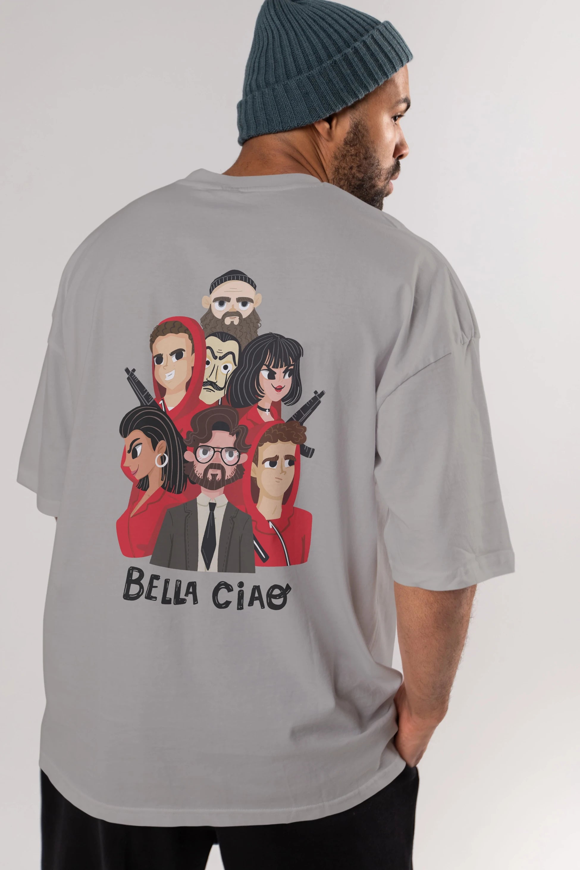 La Casa De Papel (13) Arka Baskılı Oversize t-shirt Erkek Kadın Unisex %100 Pamuk Bisiklet Yaka tişort