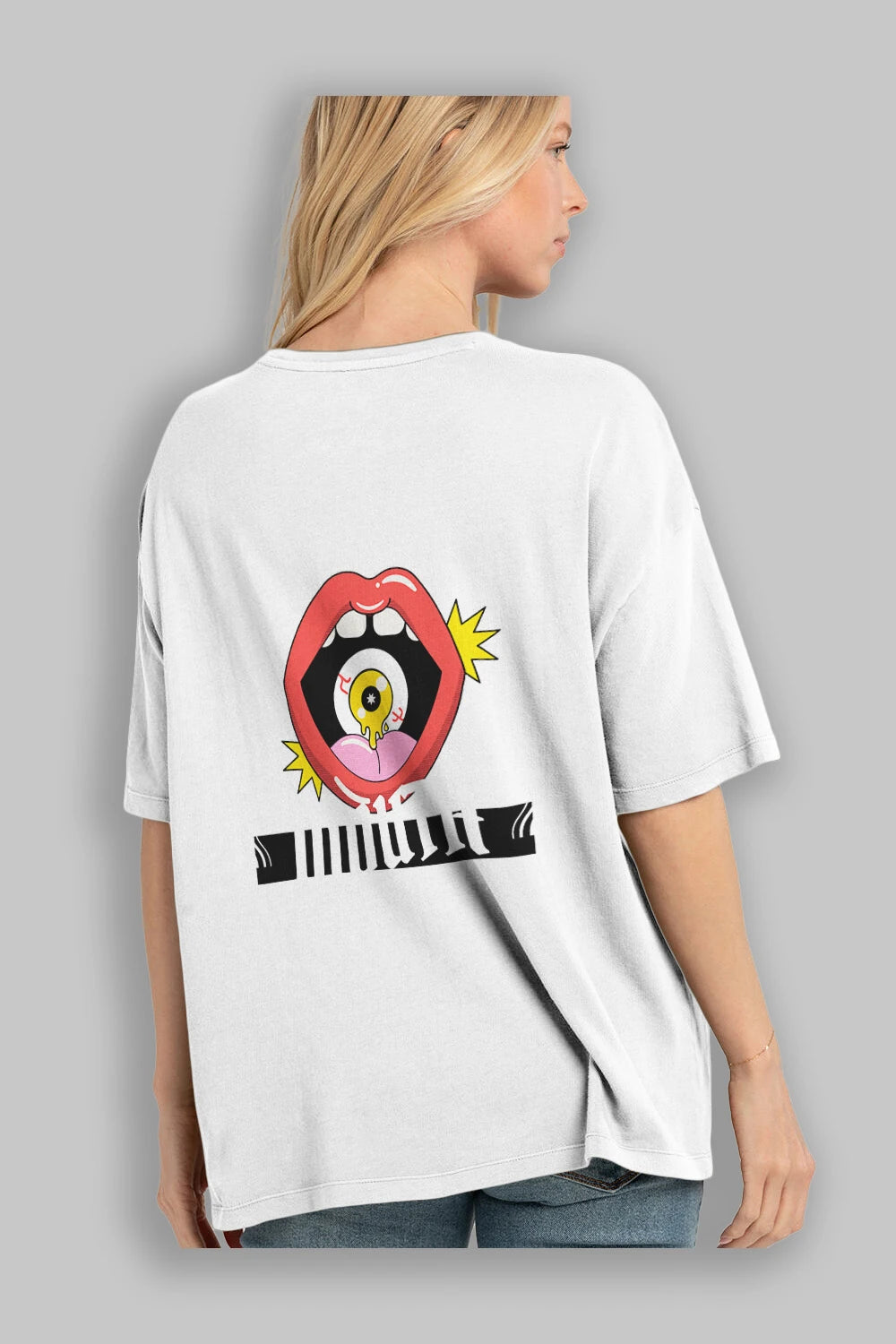 Watch Your Mouth Arka Baskılı Oversize t-shirt Erkek Kadın Unisex