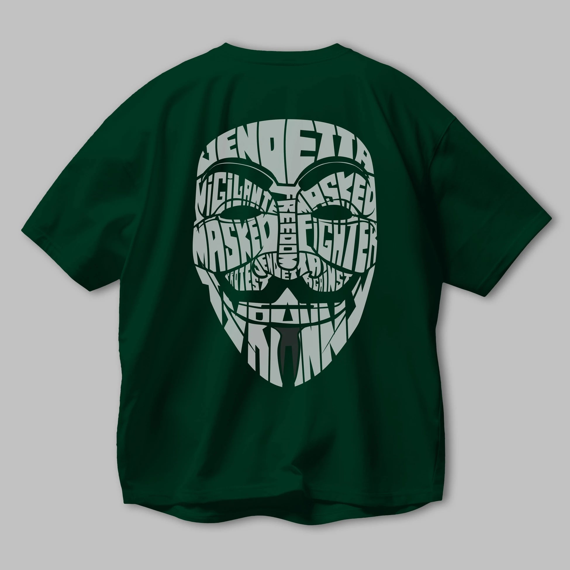Vendetta Arka Baskılı Oversize t-shirt %100 pamuk Erkek Kadın Unisex