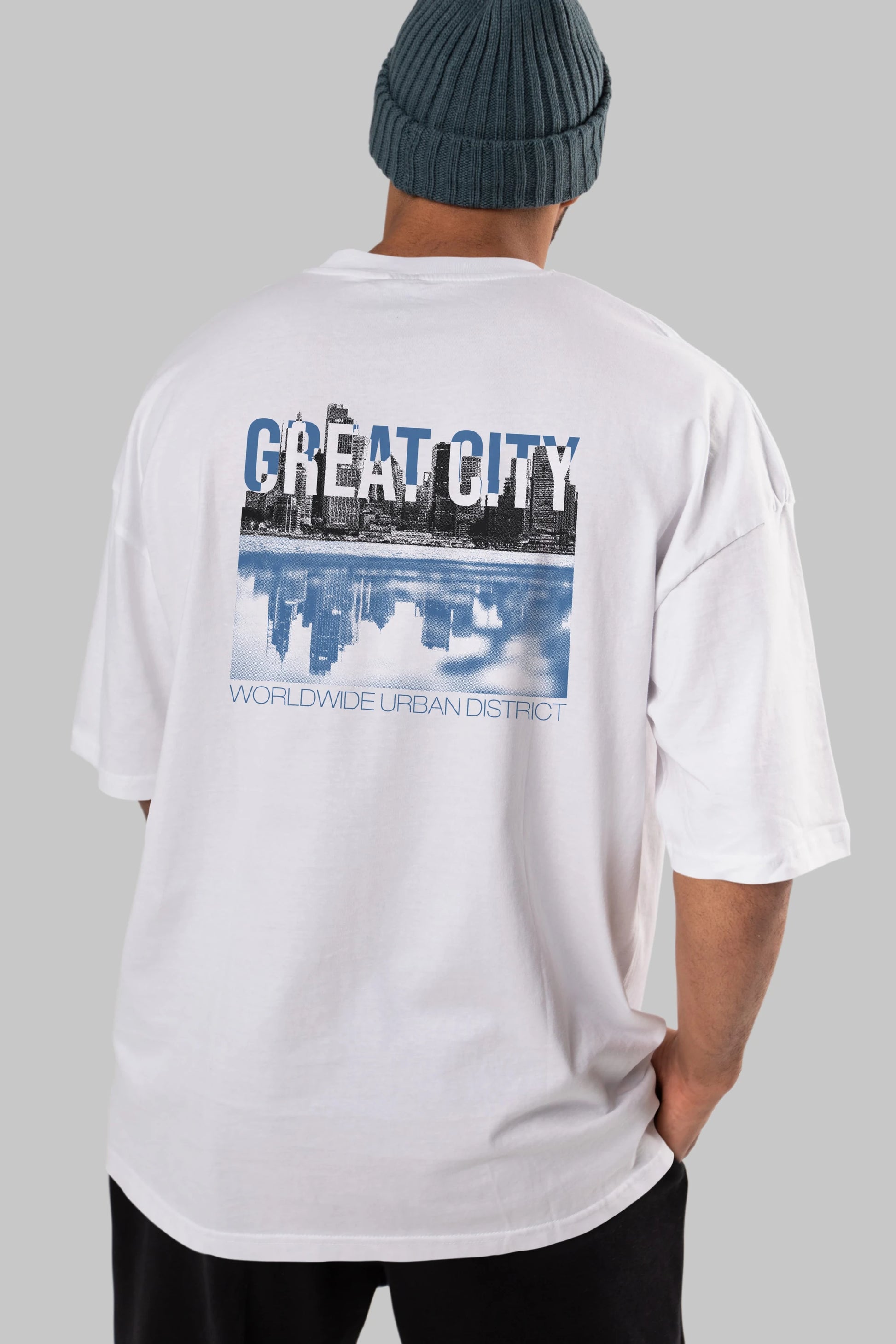 Great City Arka Baskılı Oversize t-shirt Erkek Kadın Unisex