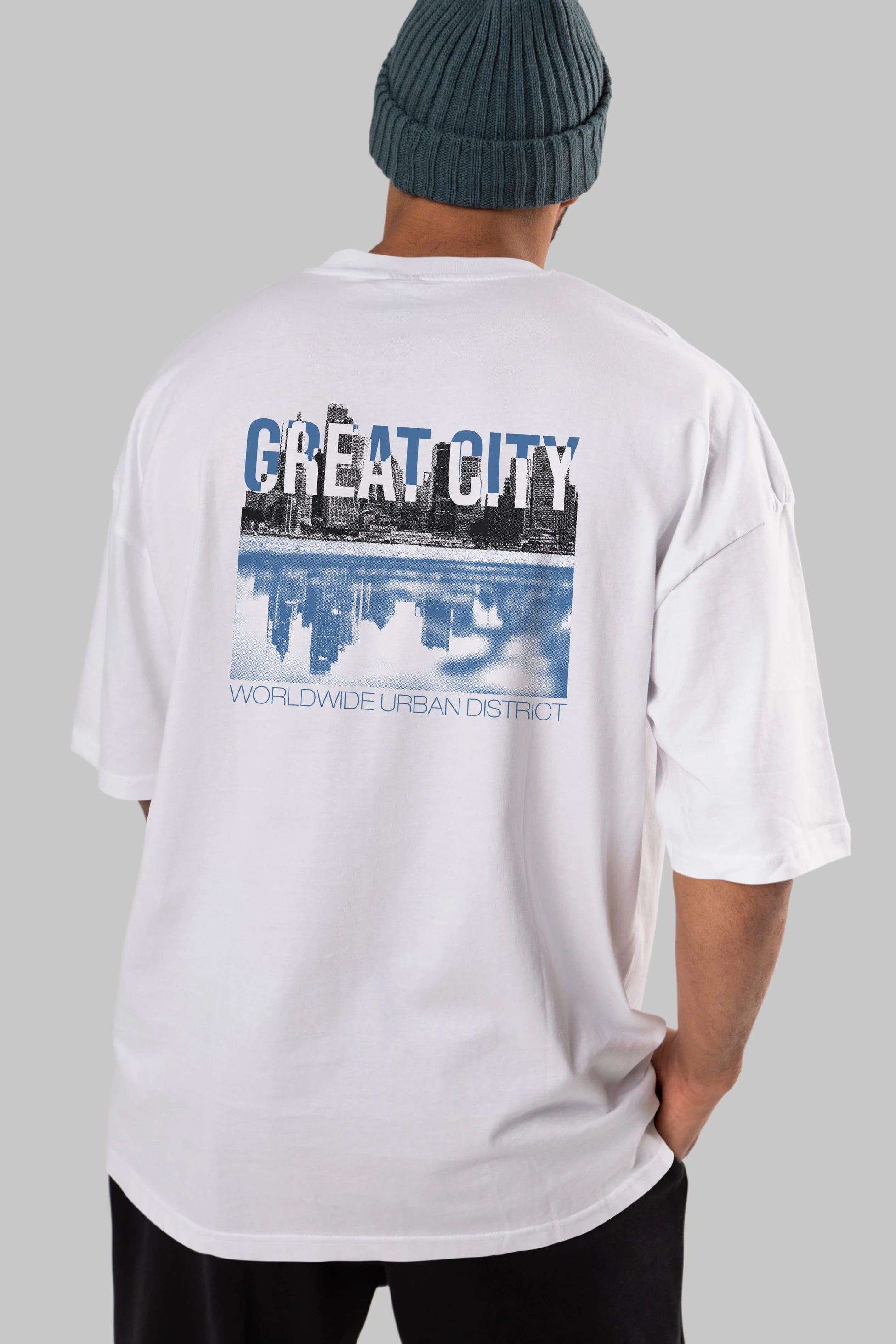 Great City Arka Baskılı Oversize t-shirt Erkek Kadın Unisex