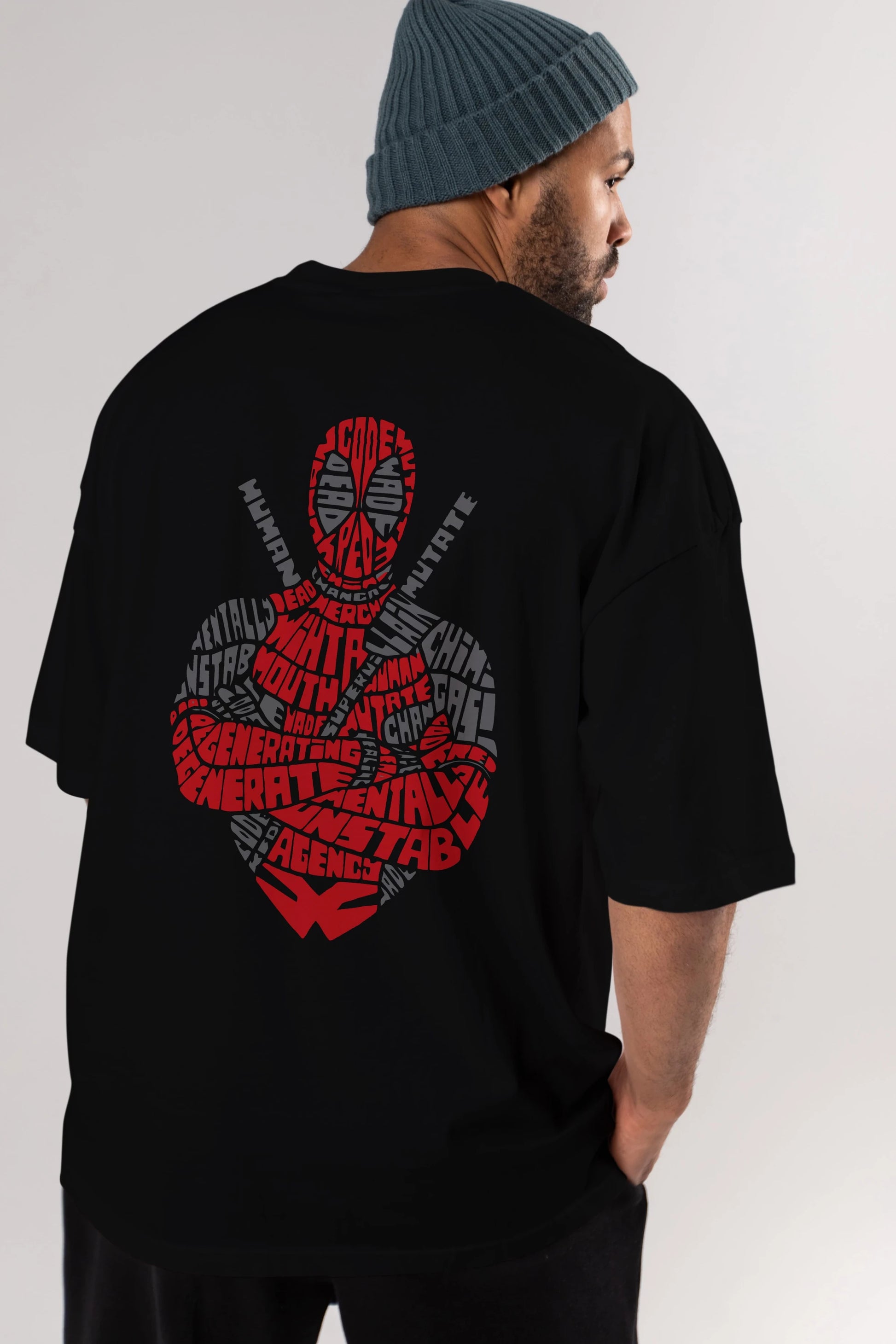 Deadpool (16) Arka Baskılı Oversize t-shirt Erkek Kadın Unisex %100 Pamuk Bisiklet Yaka tişort