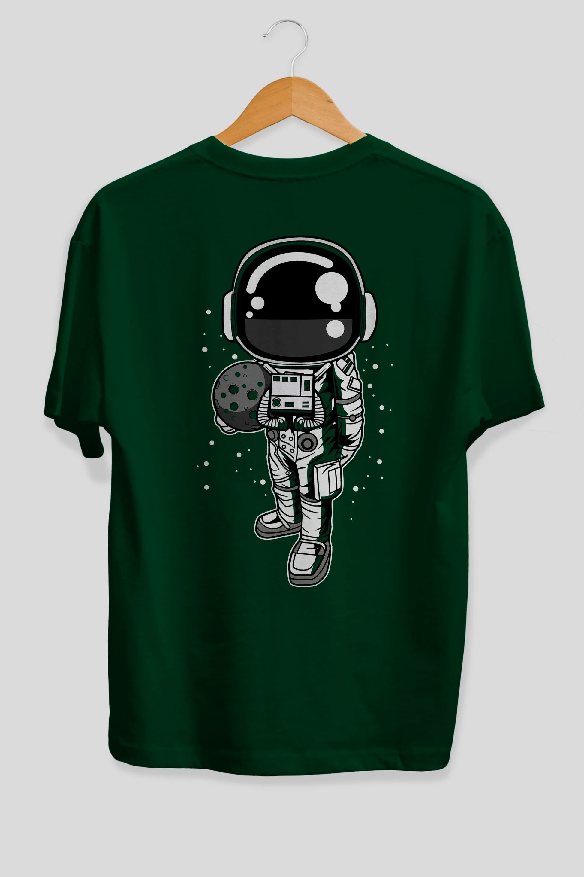 Astronaut Holding The Moon Arka Baskılı Oversize t-shirt Erkek Kadın Unisex