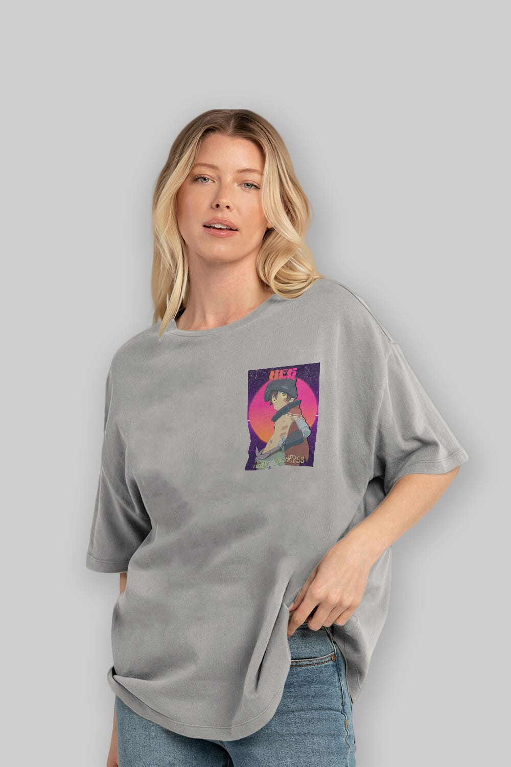 Reg 7 Ön Sol Baskılı Oversize t-shirt Erkek Kadın Unisex %100 Pamuk Bisiklet Yaka tişort
