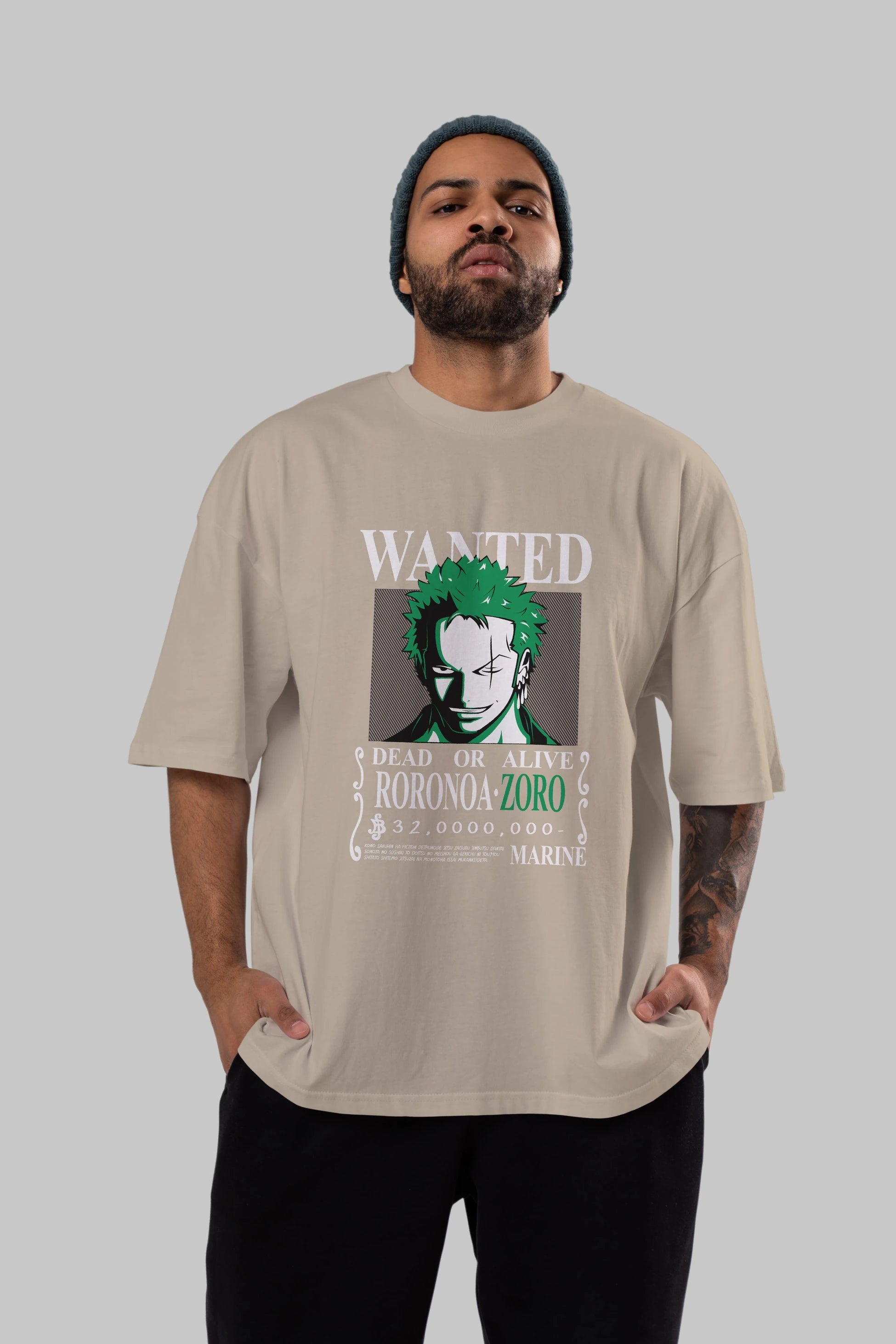 Roronoa Zoro Anime Ön Baskılı Oversize t-shirt Erkek Kadın Unisex