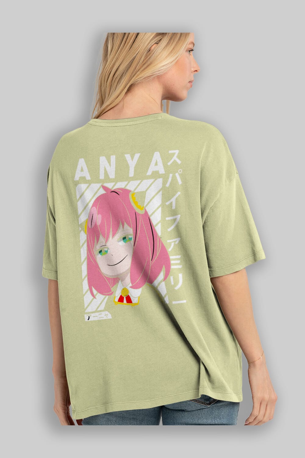 Anya SPYX FAMILY Anime Arka Baskılı Oversize t-shirt Erkek Kadın Unisex