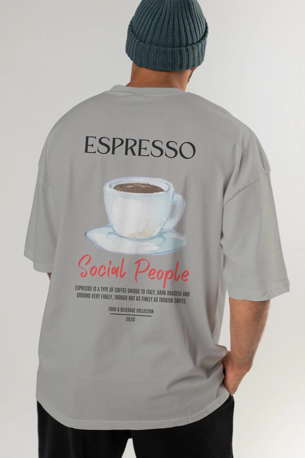 Espresso Kokteyl Serisi Baskılı Oversize t-shirt Erkek Kadın Unisex %100 Pamuk Bisiklet Yaka tişort