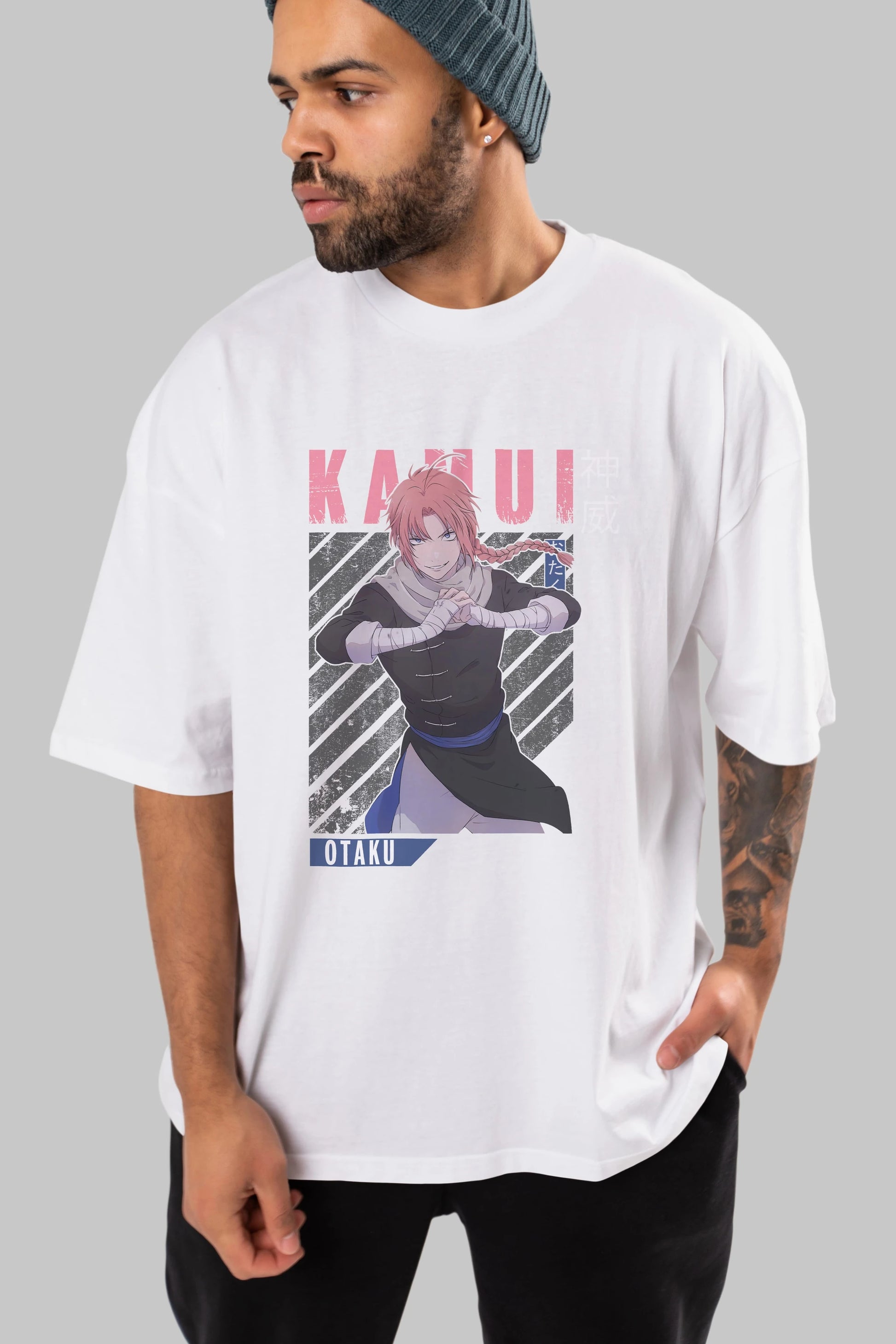 Kamui GINTAMA Anime Ön Baskılı Oversize t-shirt %100 pamuk Erkek Kadın Unisex