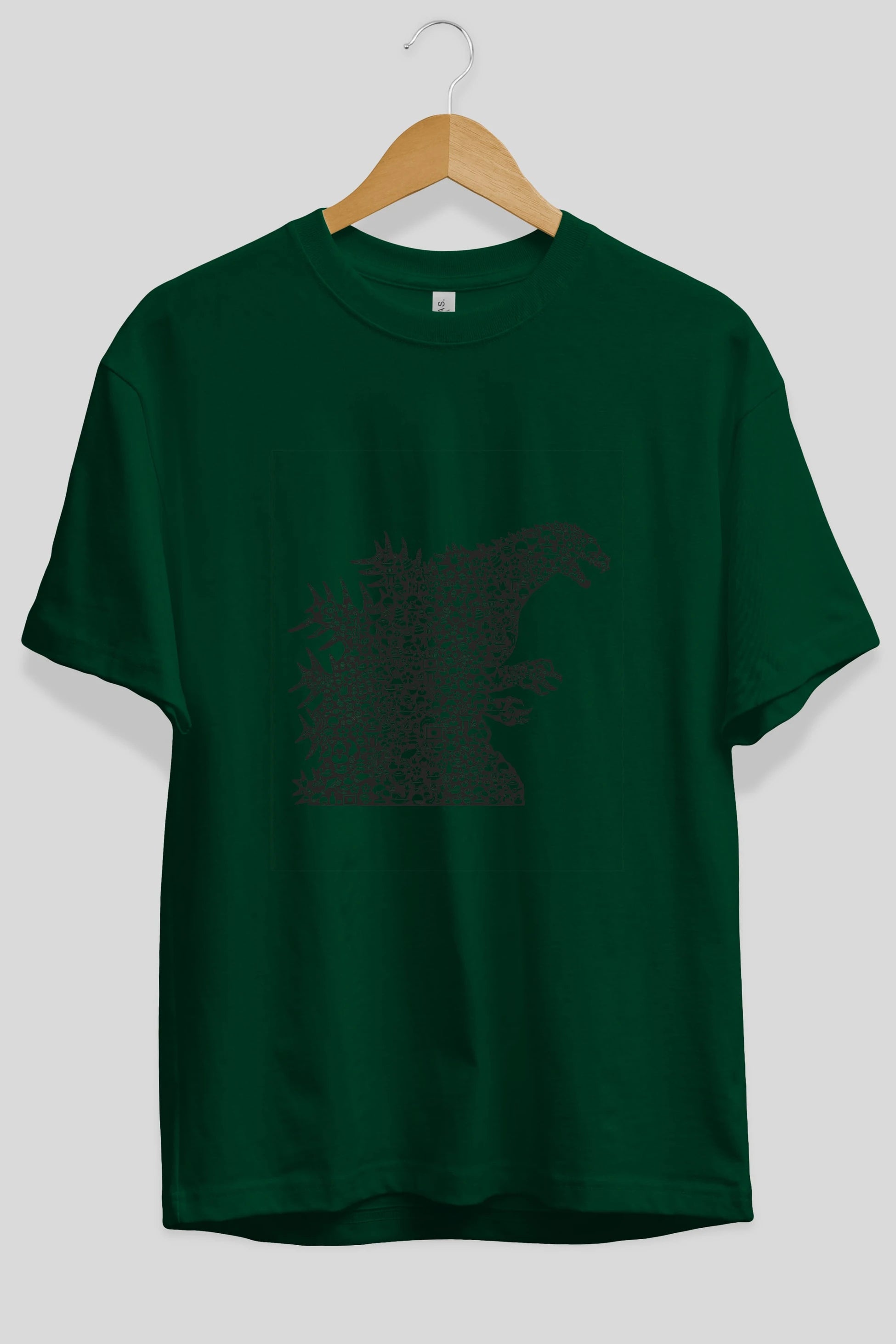 Godzilla Ön Baskılı Oversize t-shirt %100 pamuk Erkek Kadın Unisex