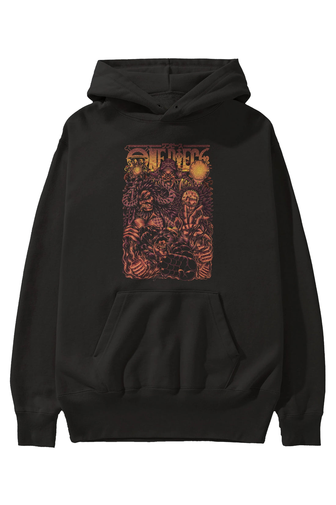 ONE PIECE Anime Ön Baskılı Hoodie Oversize Kapüşonlu Sweatshirt Erkek Kadın Unisex