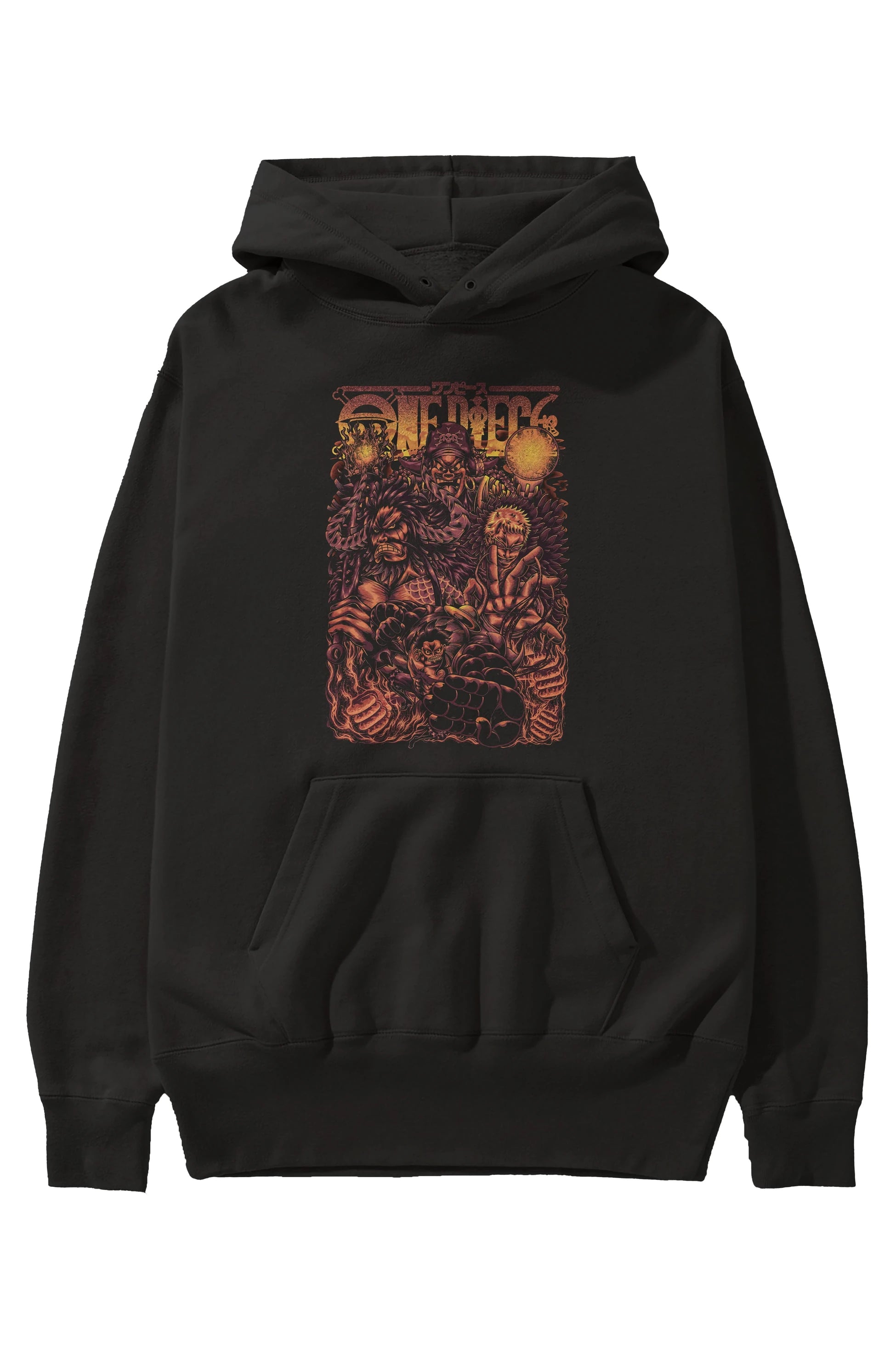 ONE PIECE Anime Ön Baskılı Hoodie Oversize Kapüşonlu Sweatshirt Erkek Kadın Unisex