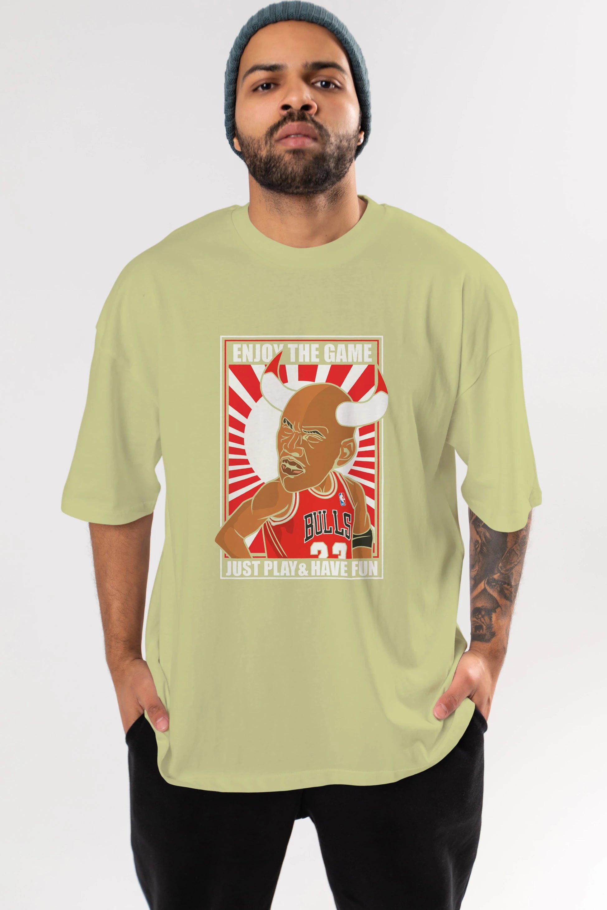 Michael Jordan Ön Baskılı Oversize t-shirt Erkek Kadın Unisex %100 Pamuk tişort