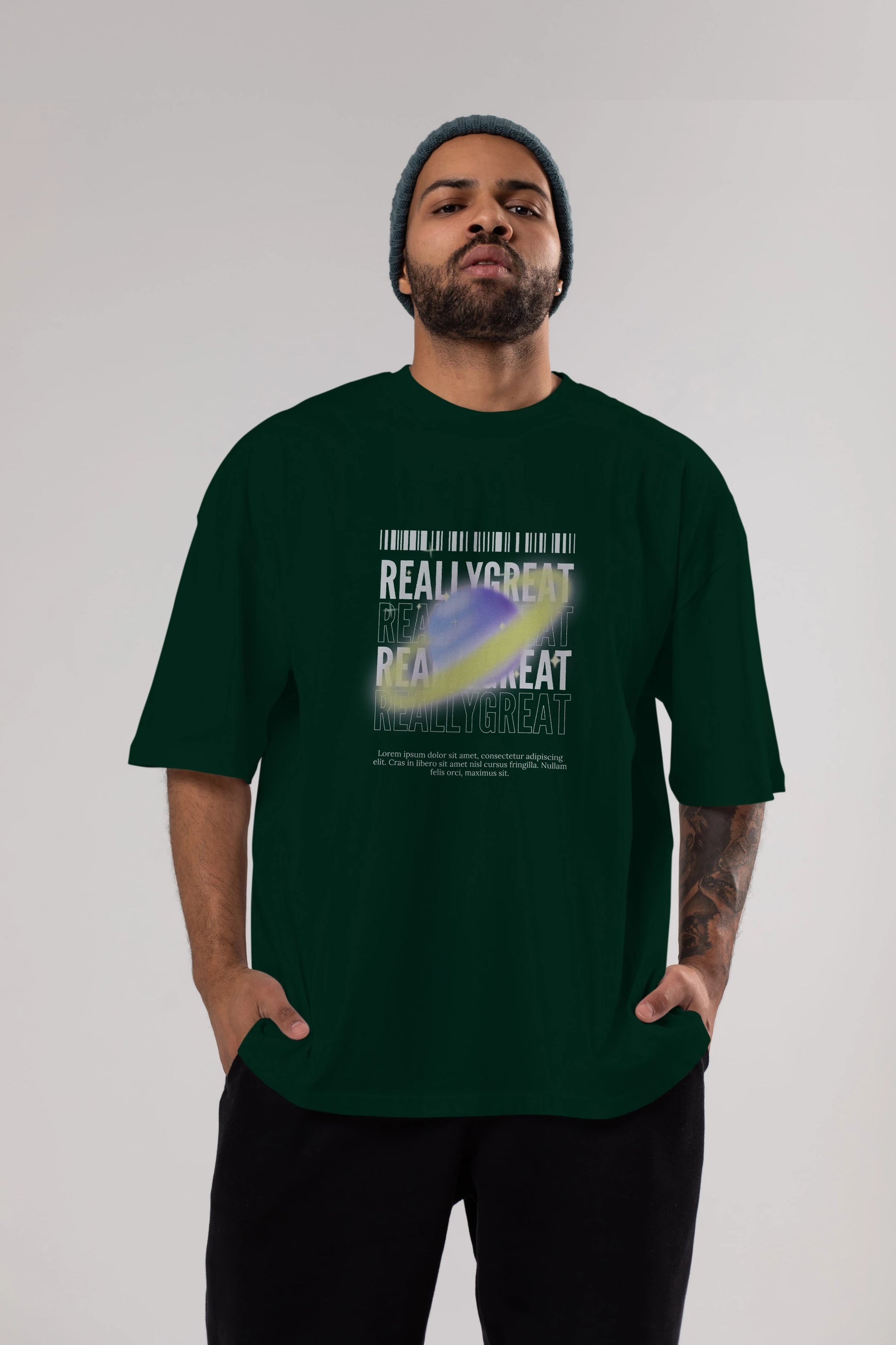 Really Great 2 Yazılı Ön Baskılı Oversize t-shirt Erkek Kadın Unisex