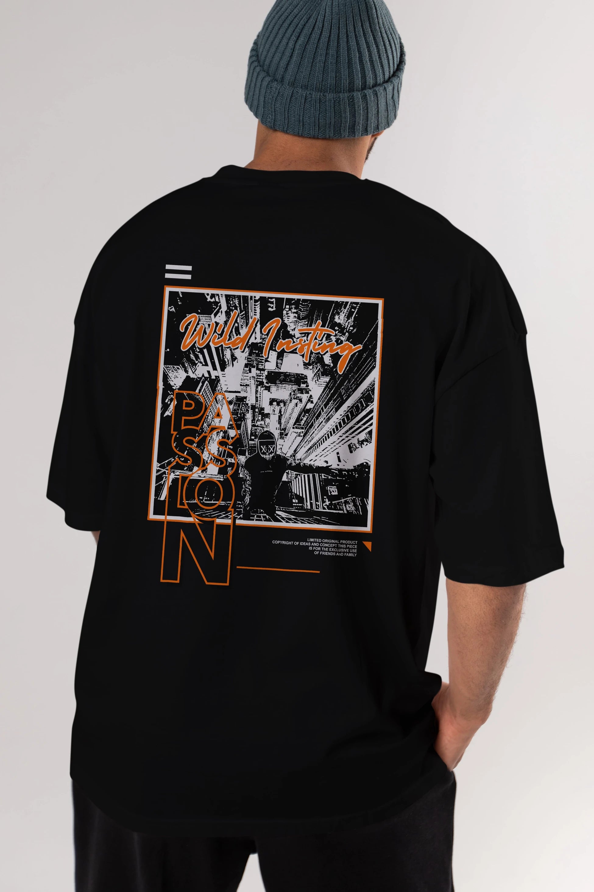Wild Passion Arka Baskılı Oversize t-shirt Erkek Kadın Unisex