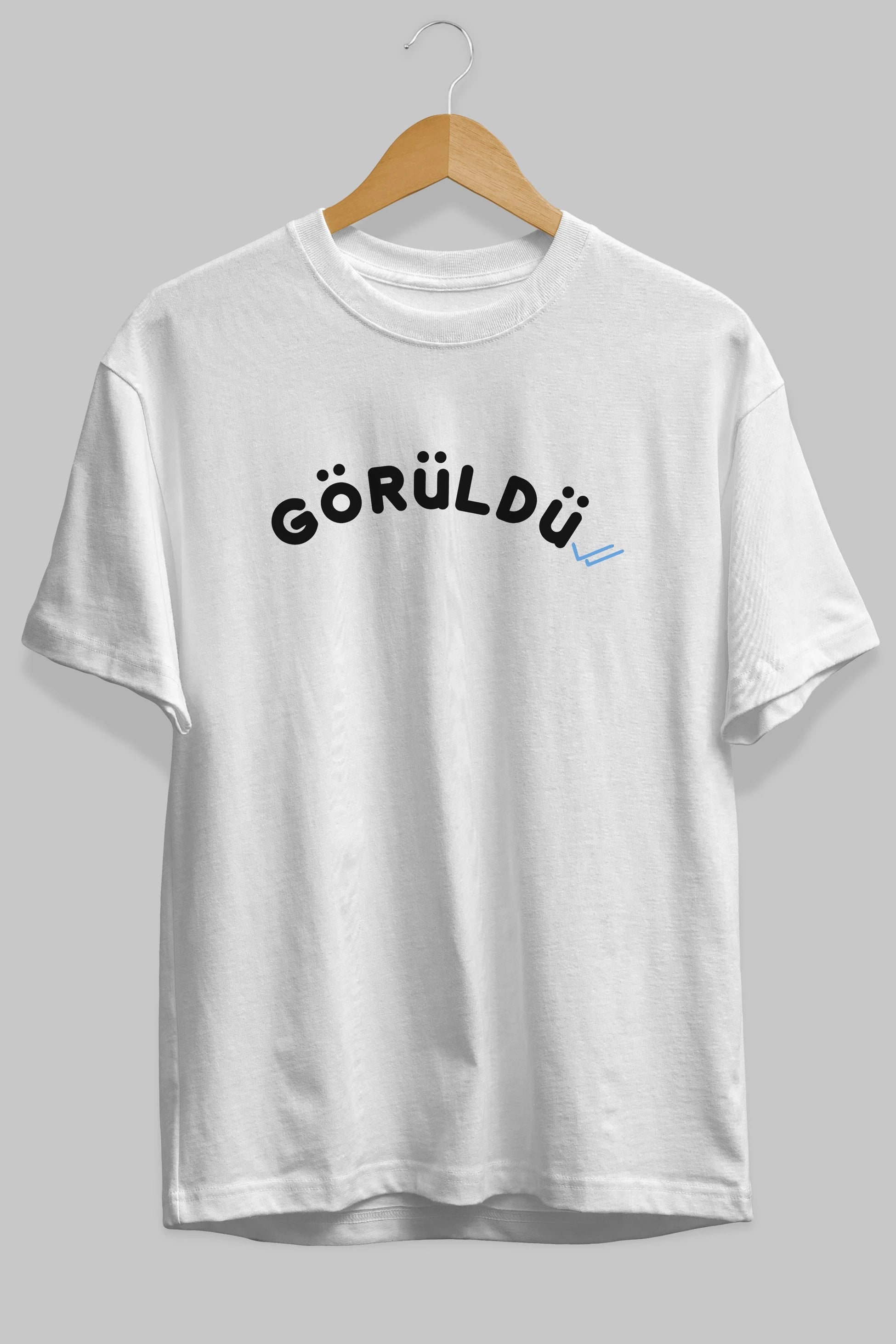 Görüldü Ön Baskılı Oversize t-shirt %100 pamuk Erkek Kadın Unisex