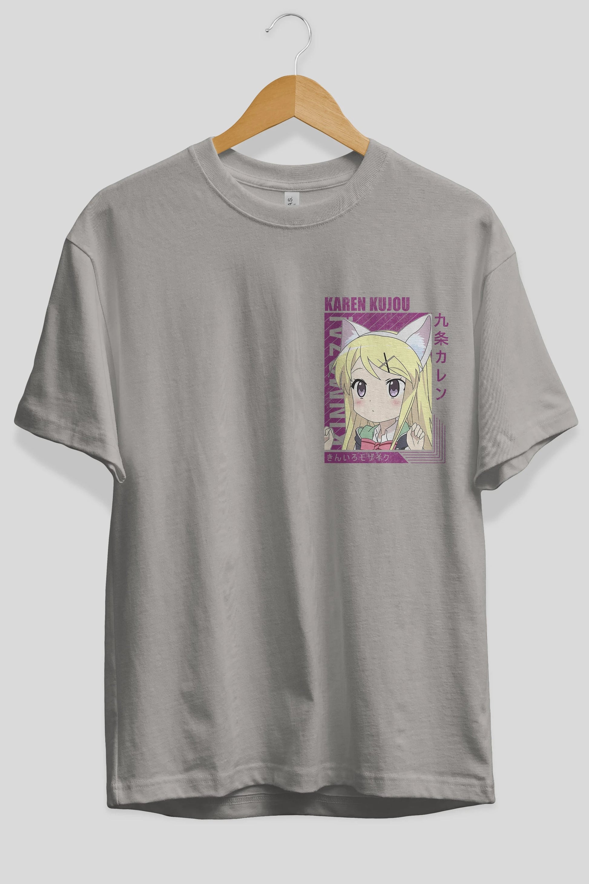Karen Kujou 4 Ön Sol Baskılı Oversize t-shirt Erkek Kadın Unisex %100 Pamuk Bisiklet Yaka tişort