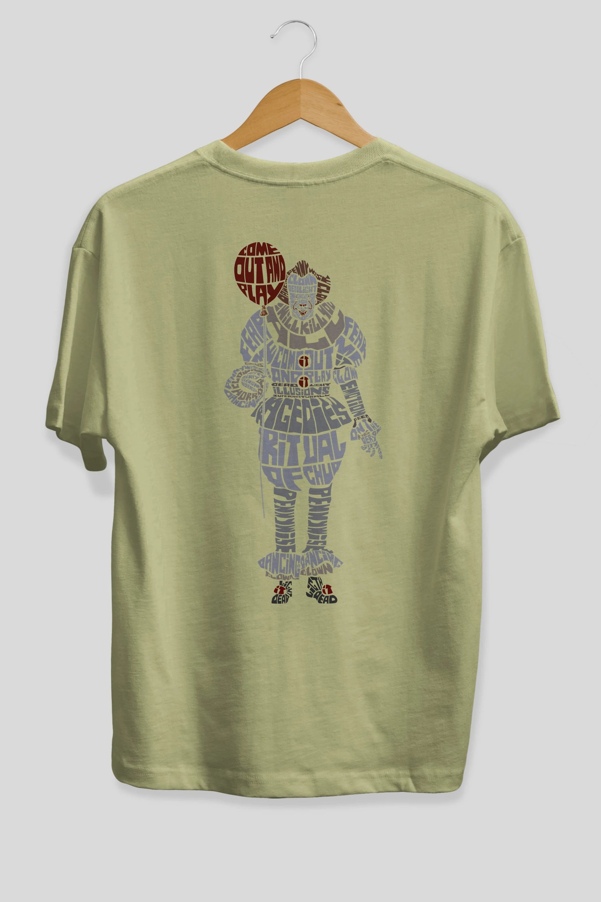 It Arka Baskılı Oversize t-shirt %100 pamuk Erkek Kadın Unisex
