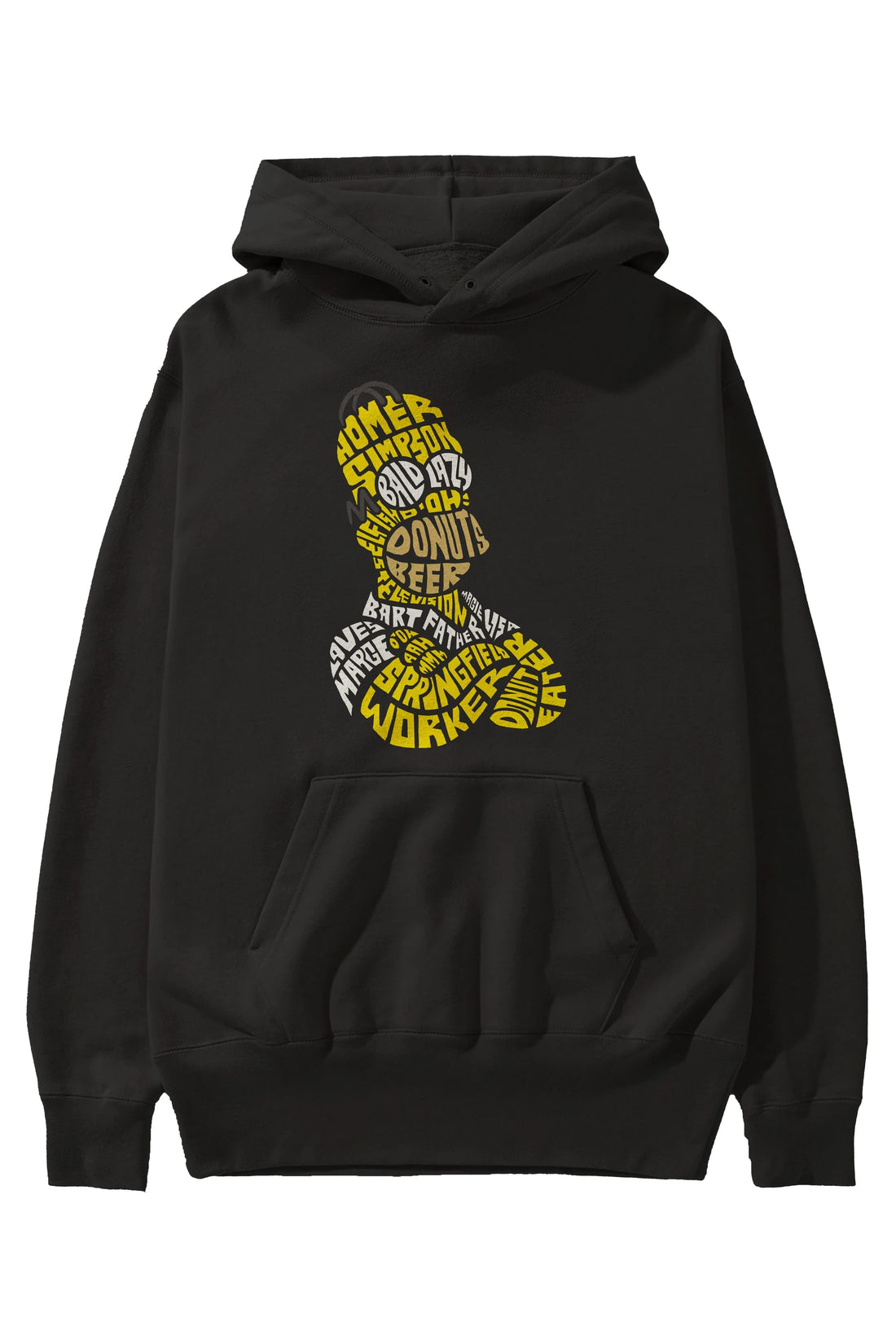 Homer Simpson Ön Baskılı Hoodie Oversize Kapüşonlu Sweatshirt Erkek Kadın Unisex
