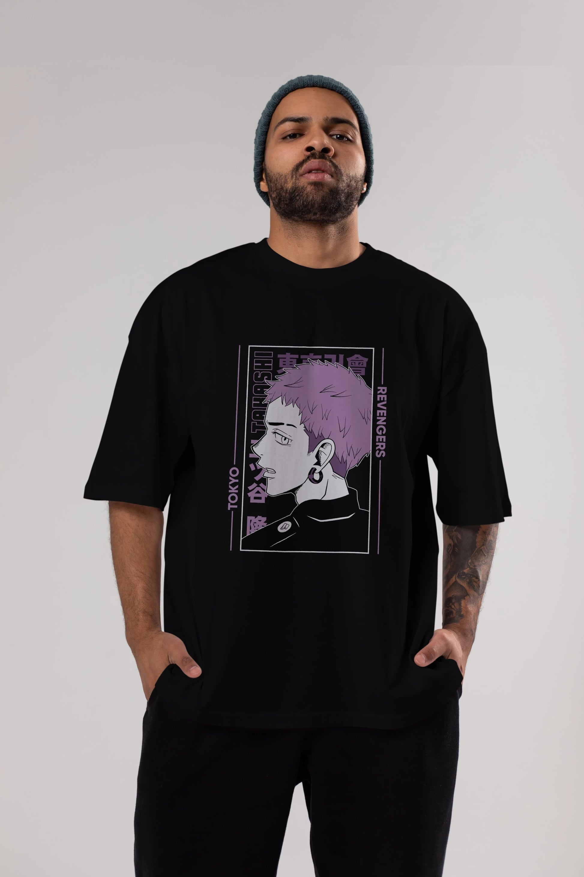 Takashi Mitsuya Anime Ön Baskılı Oversize t-shirt %100 pamuk Erkek Kadın Unisex