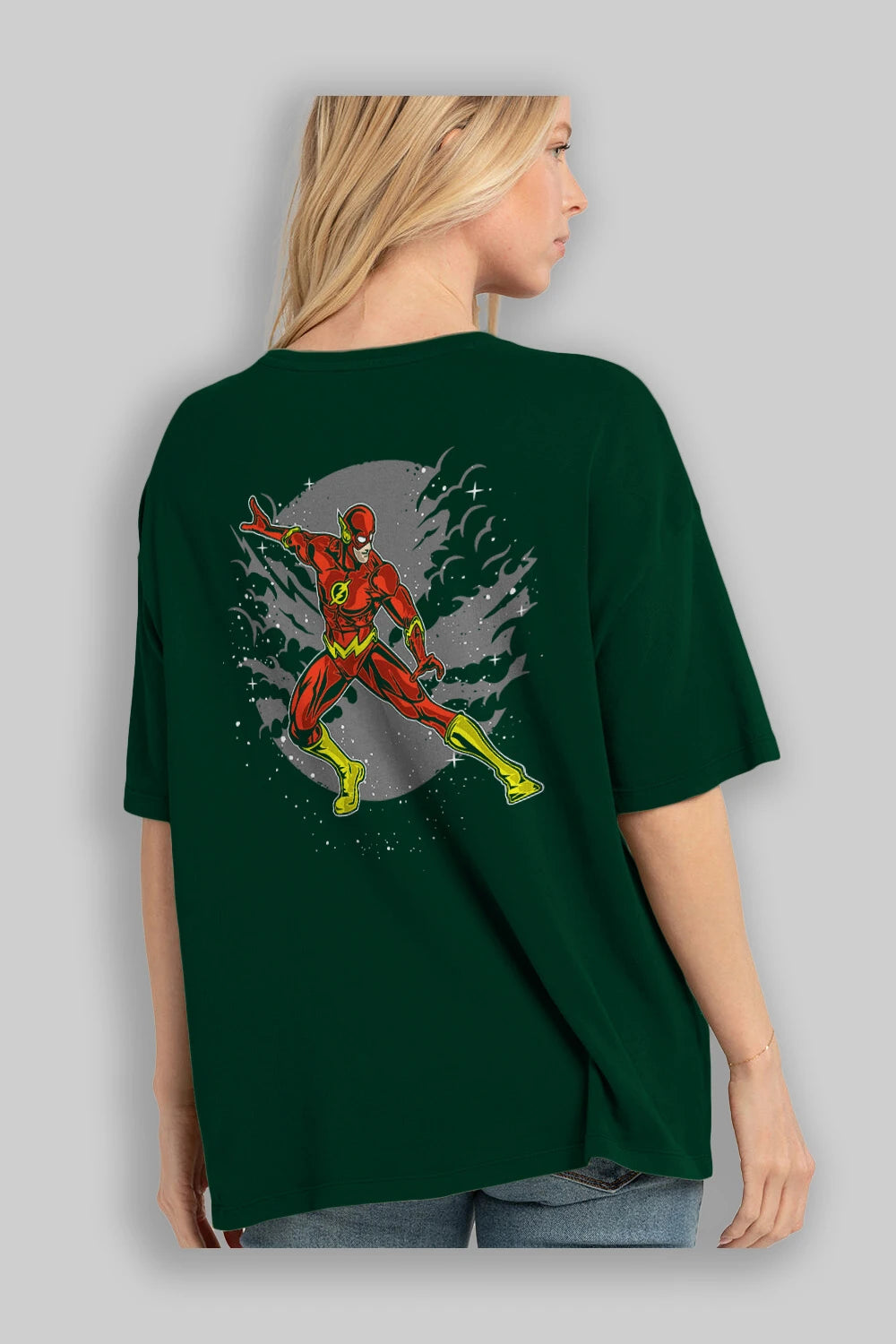 The Flash Arka Baskılı Oversize t-shirt Erkek Kadın Unisex %100 Pamuk