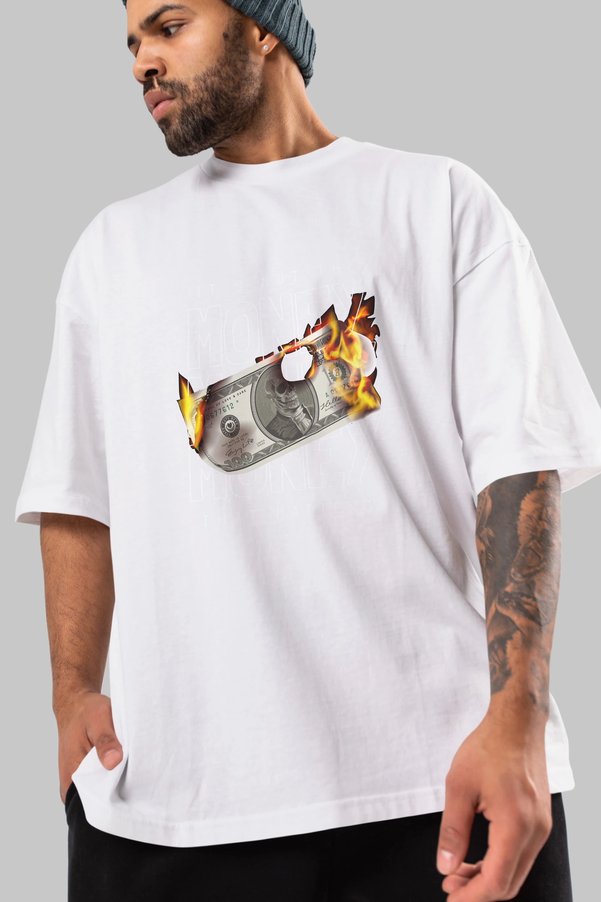 Teddy Bear Its Not The Money Ön Baskılı Oversize t-shirt Erkek Kadın Unisex %100 Pamuk