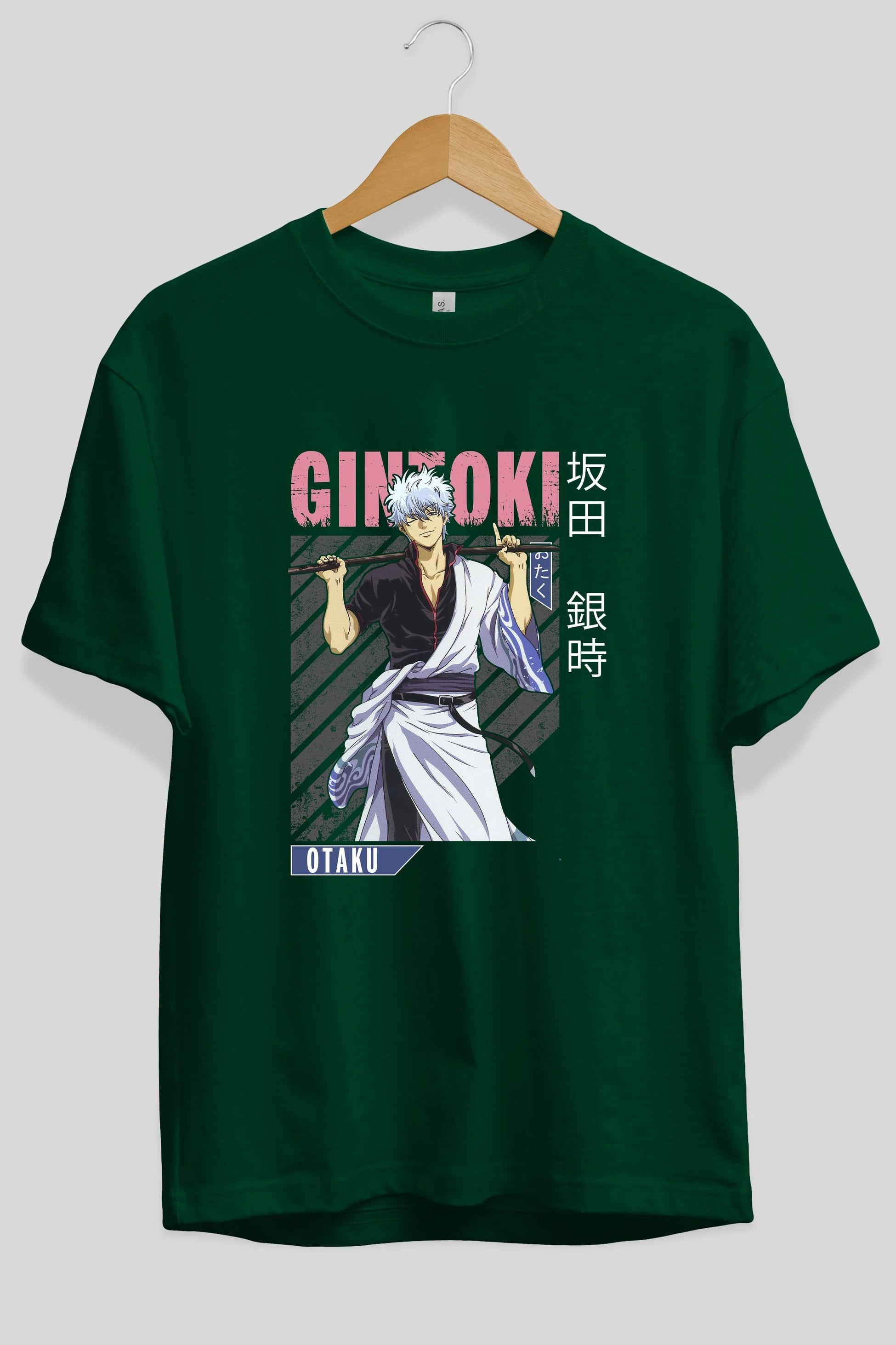 Gintoki Sakata GINTAMA 3 Anime Ön Baskılı Oversize t-shirt %100 pamuk Erkek Kadın Unisex