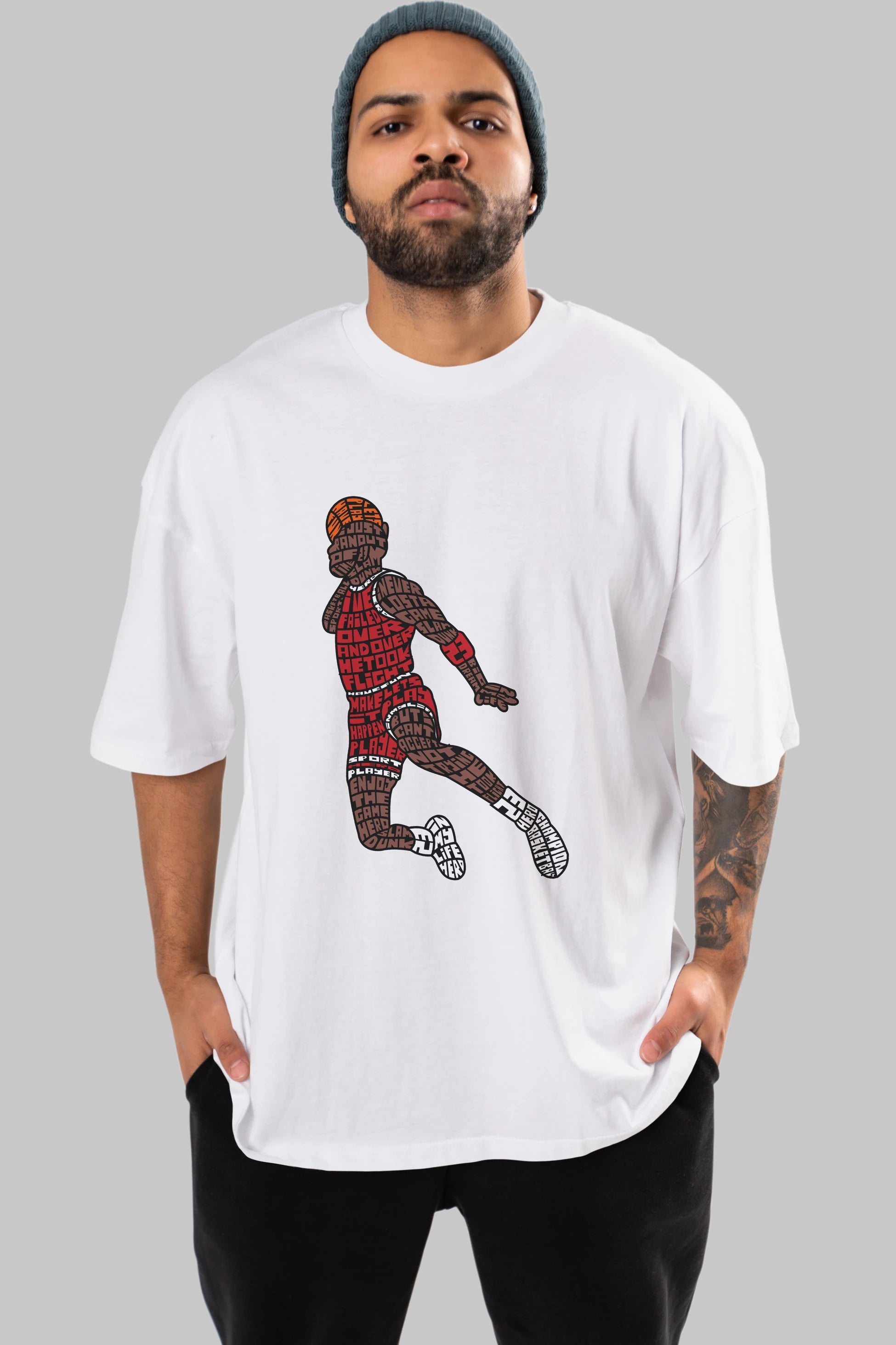 Slamdunk Ön Baskılı Oversize t-shirt %100 pamuk Erkek Kadın Unisex