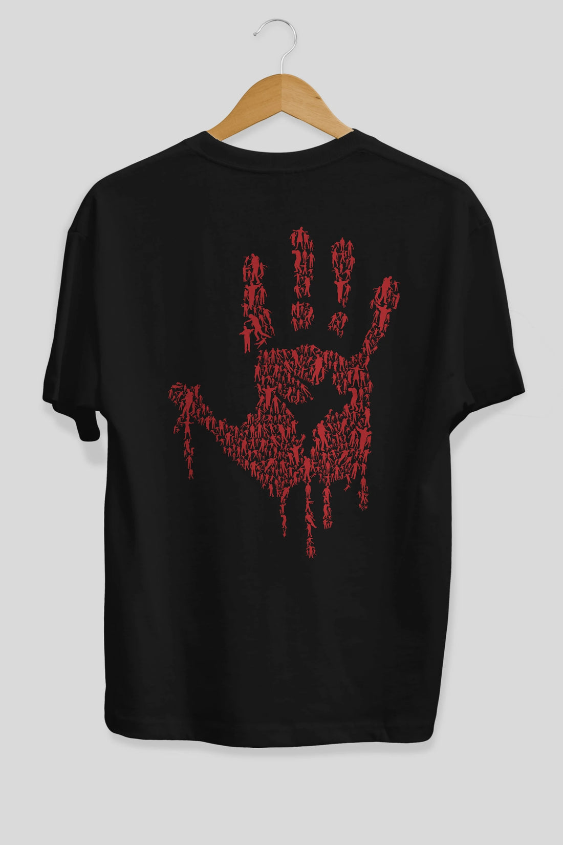 Hand Of Zombies Arka Baskılı Oversize t-shirt %100 pamuk Erkek Kadın Unisex